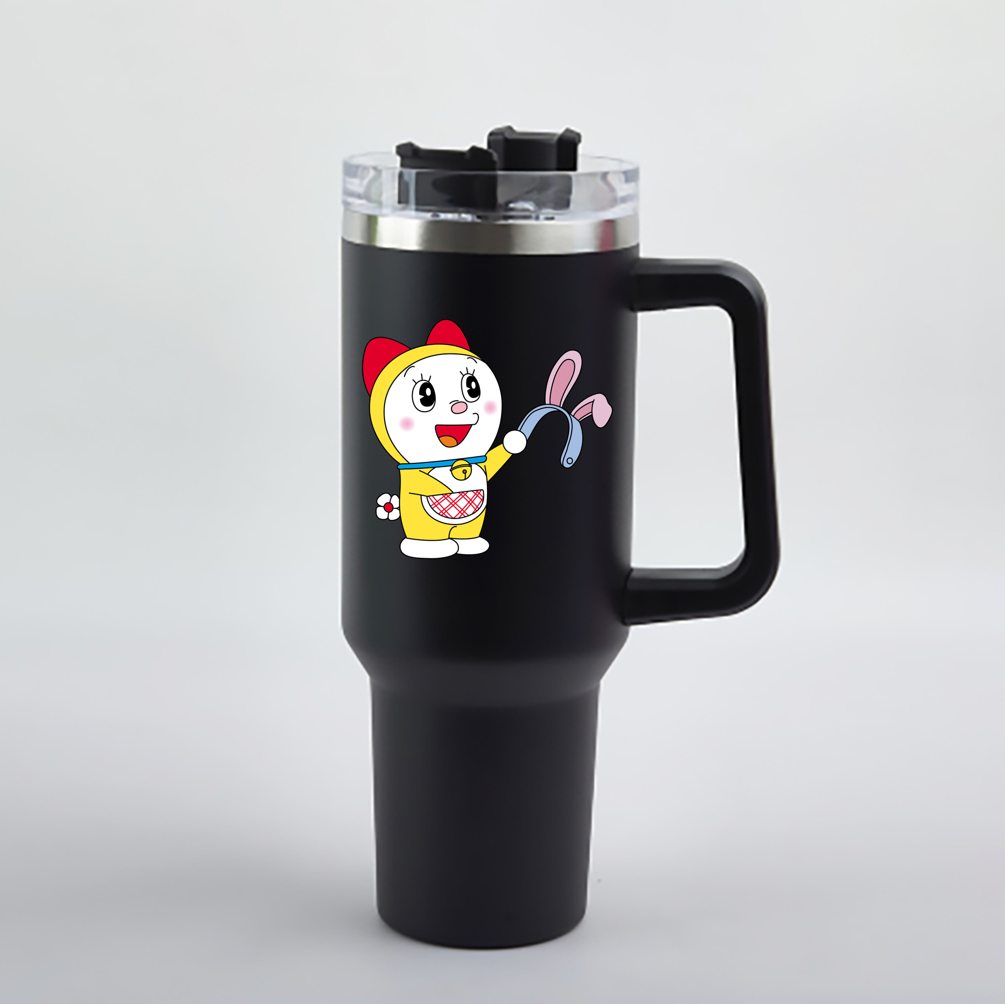 （画像用） ドラえもん ドラミ Doraemon Dorami 1200mL車用タンブラー - クリスタルステッカー（プラスチックストロー付き）
