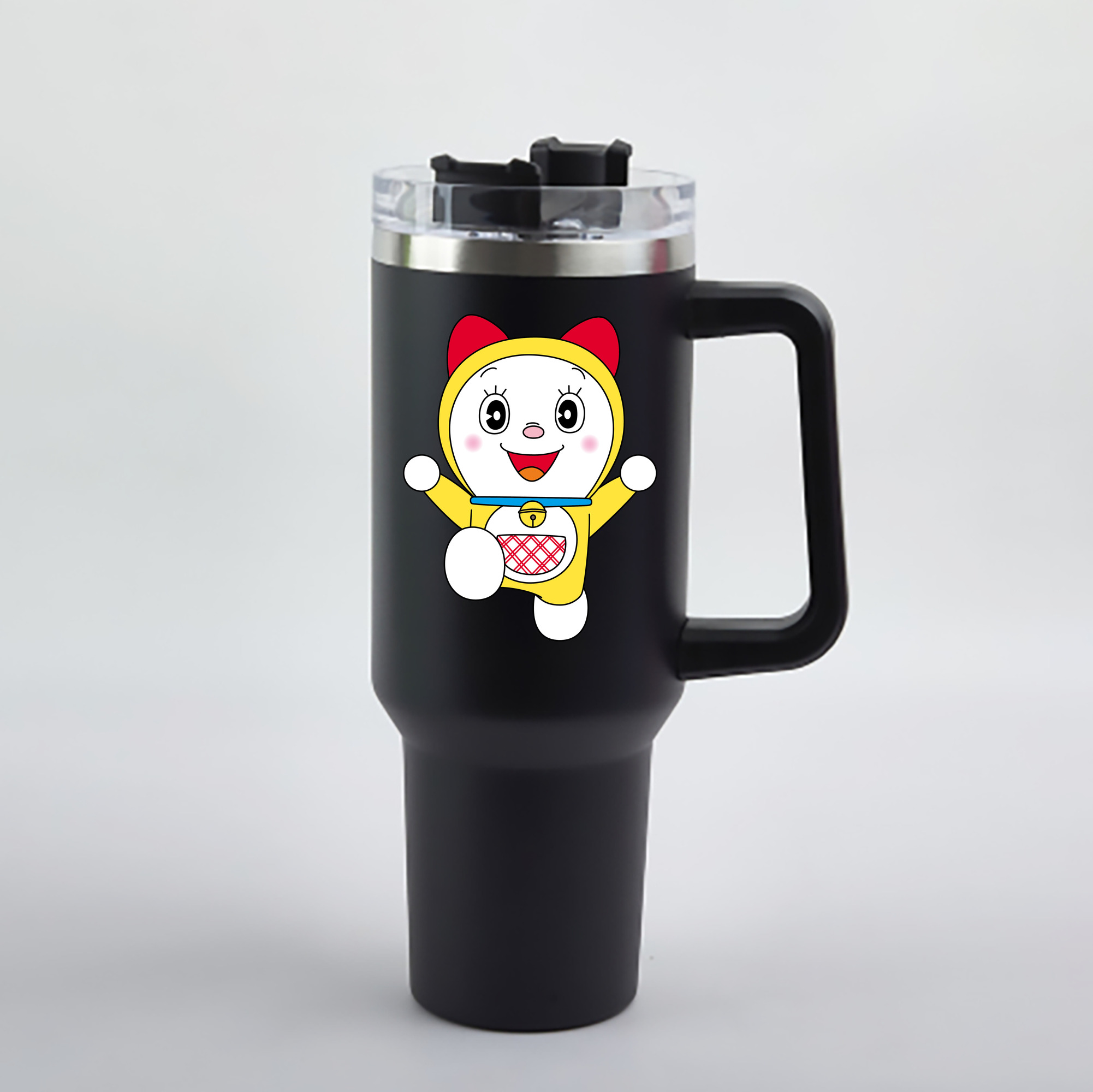 （画像用） ドラえもん ドラミ Doraemon Dorami 1200mL車用タンブラー - クリスタルステッカー（プラスチックストロー付き）