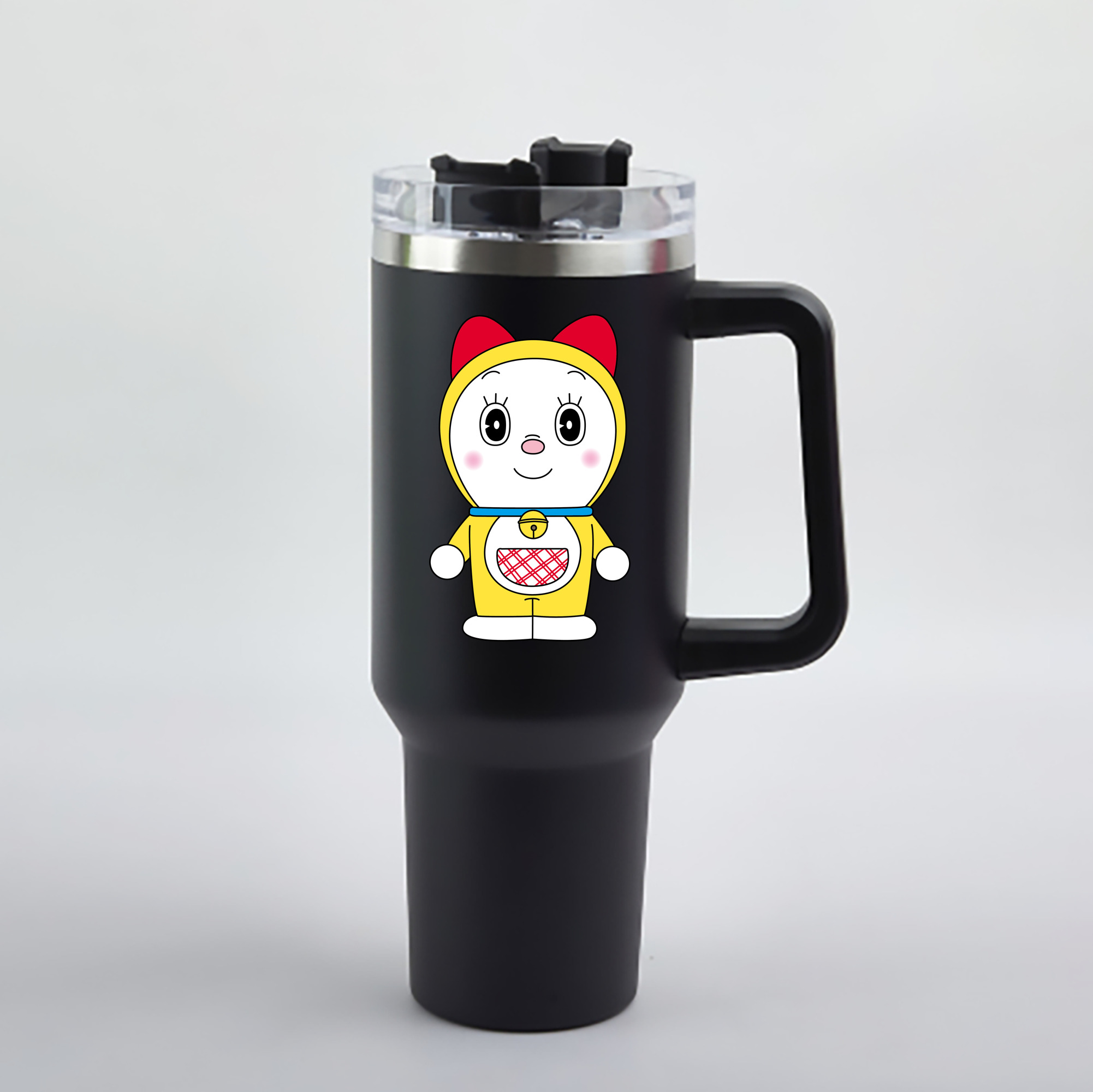 （画像用） ドラえもん ドラミ Doraemon Dorami 1200mL車用タンブラー - クリスタルステッカー（プラスチックストロー付き）