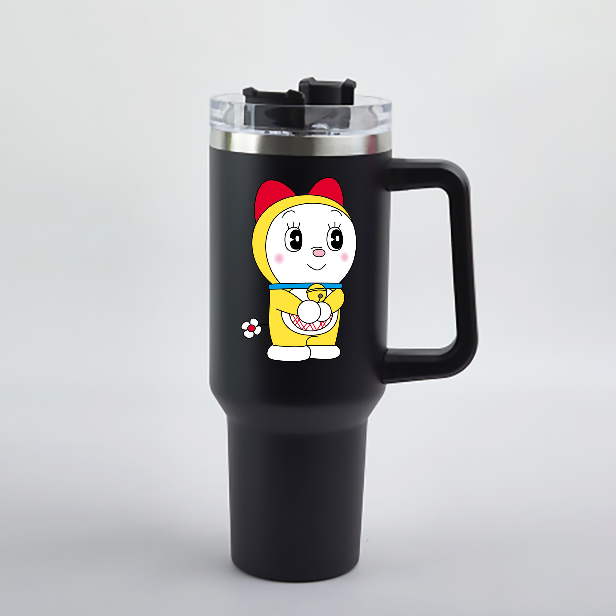 （画像用） ドラえもん ドラミ Doraemon Dorami 1200mL車用タンブラー - クリスタルステッカー（プラスチックストロー付き）