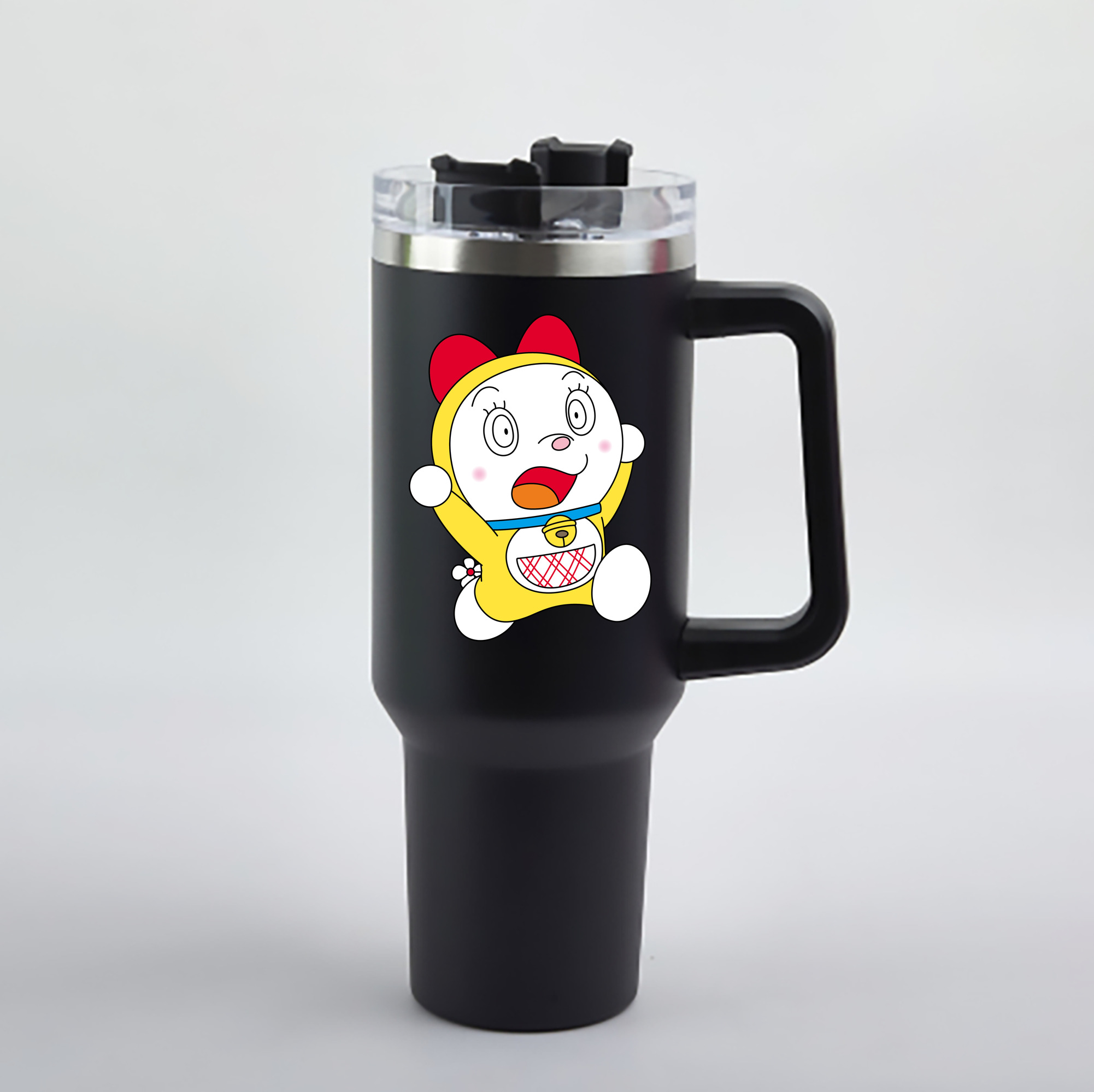 （画像用） ドラえもん ドラミ Doraemon Dorami 1200mL車用タンブラー - クリスタルステッカー（プラスチックストロー付き）