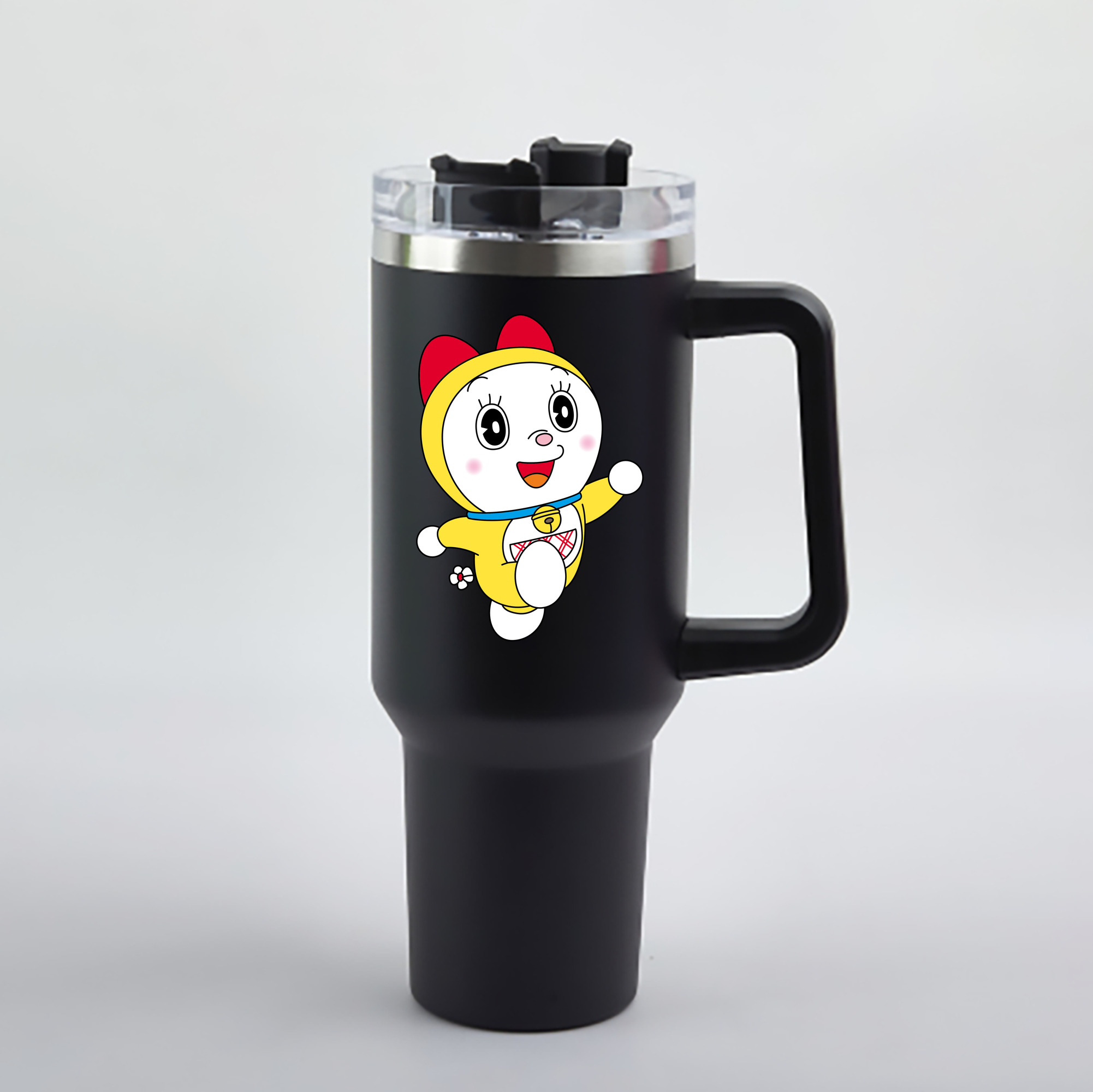 （画像用） ドラえもん ドラミ Doraemon Dorami 1200mL車用タンブラー - クリスタルステッカー（プラスチックストロー付き）