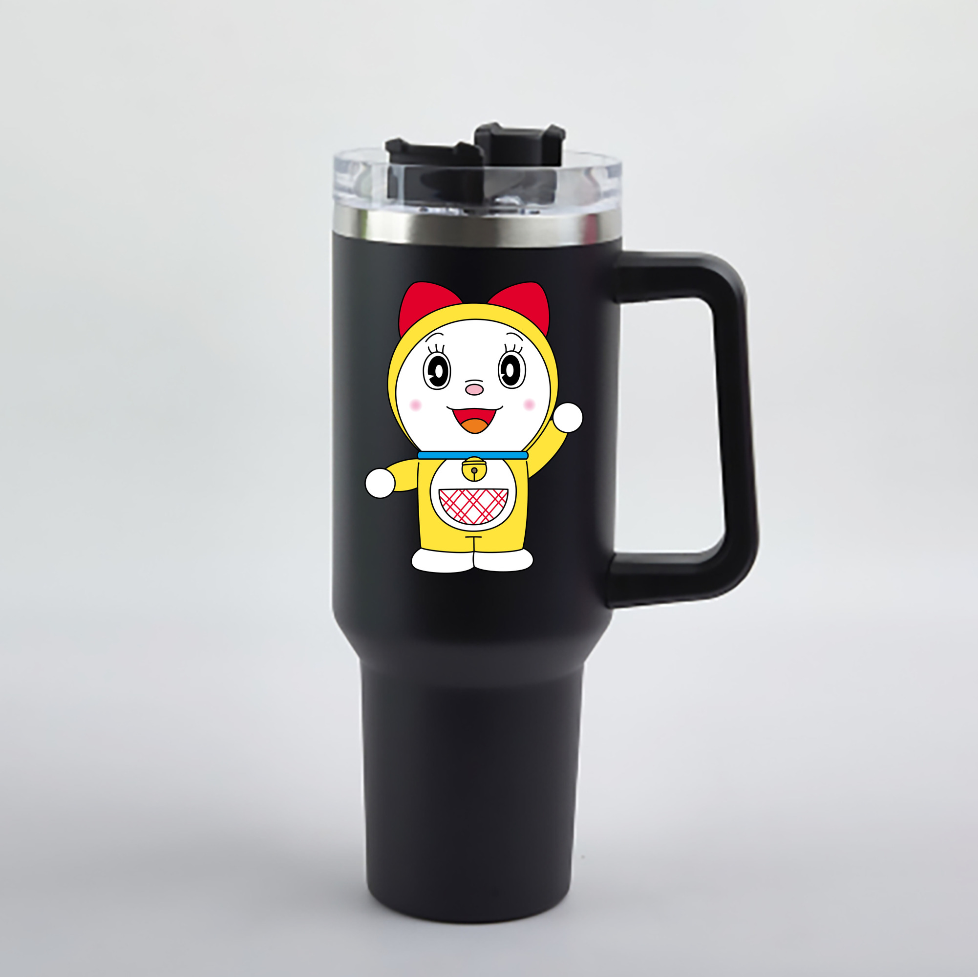 （画像用） ドラえもん ドラミ Doraemon Dorami 1200mL車用タンブラー - クリスタルステッカー（プラスチックストロー付き）