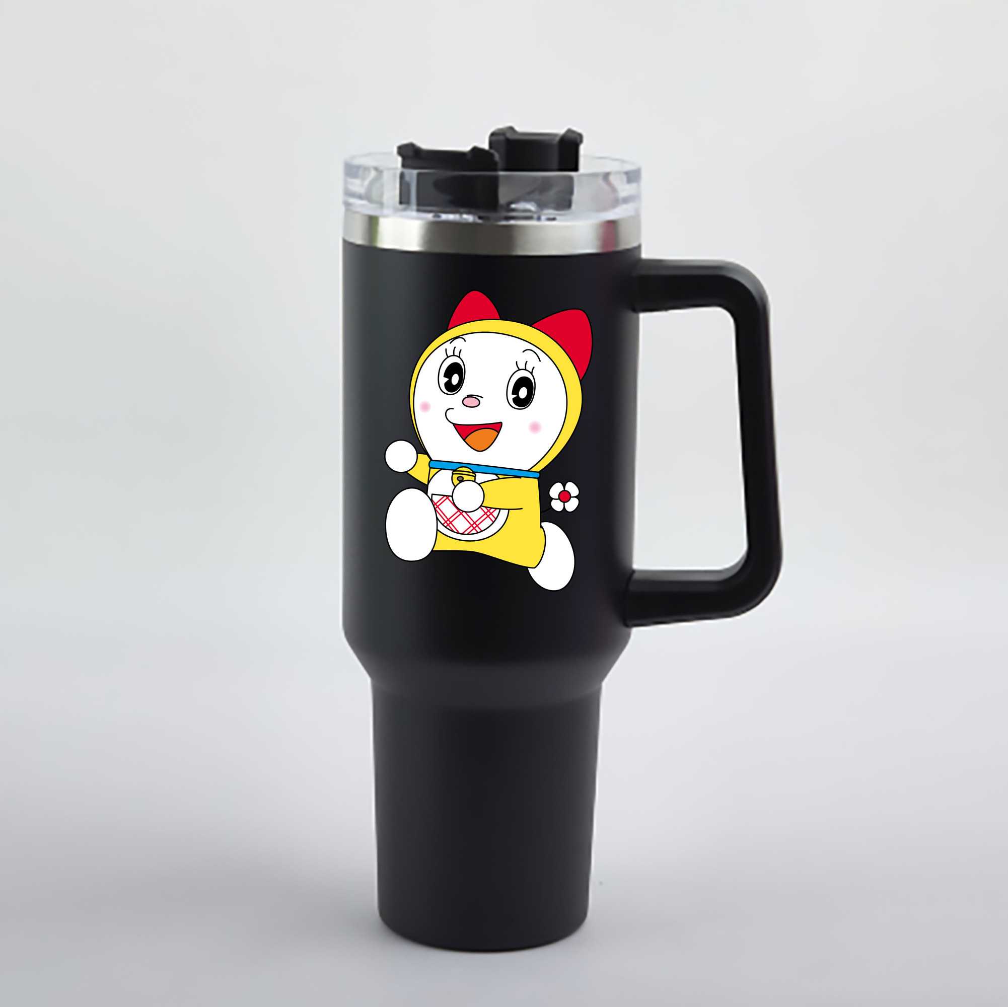 （画像用） ドラえもん ドラミ Doraemon Dorami 1200mL車用タンブラー - クリスタルステッカー（プラスチックストロー付き）