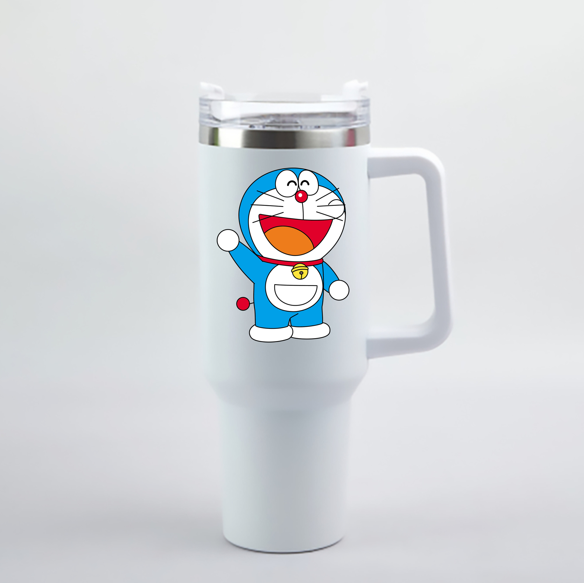 （画像用） ドラえもん Doraemon 1200mL車用タンブラー - クリスタルステッカー（プラスチックストロー付き）
