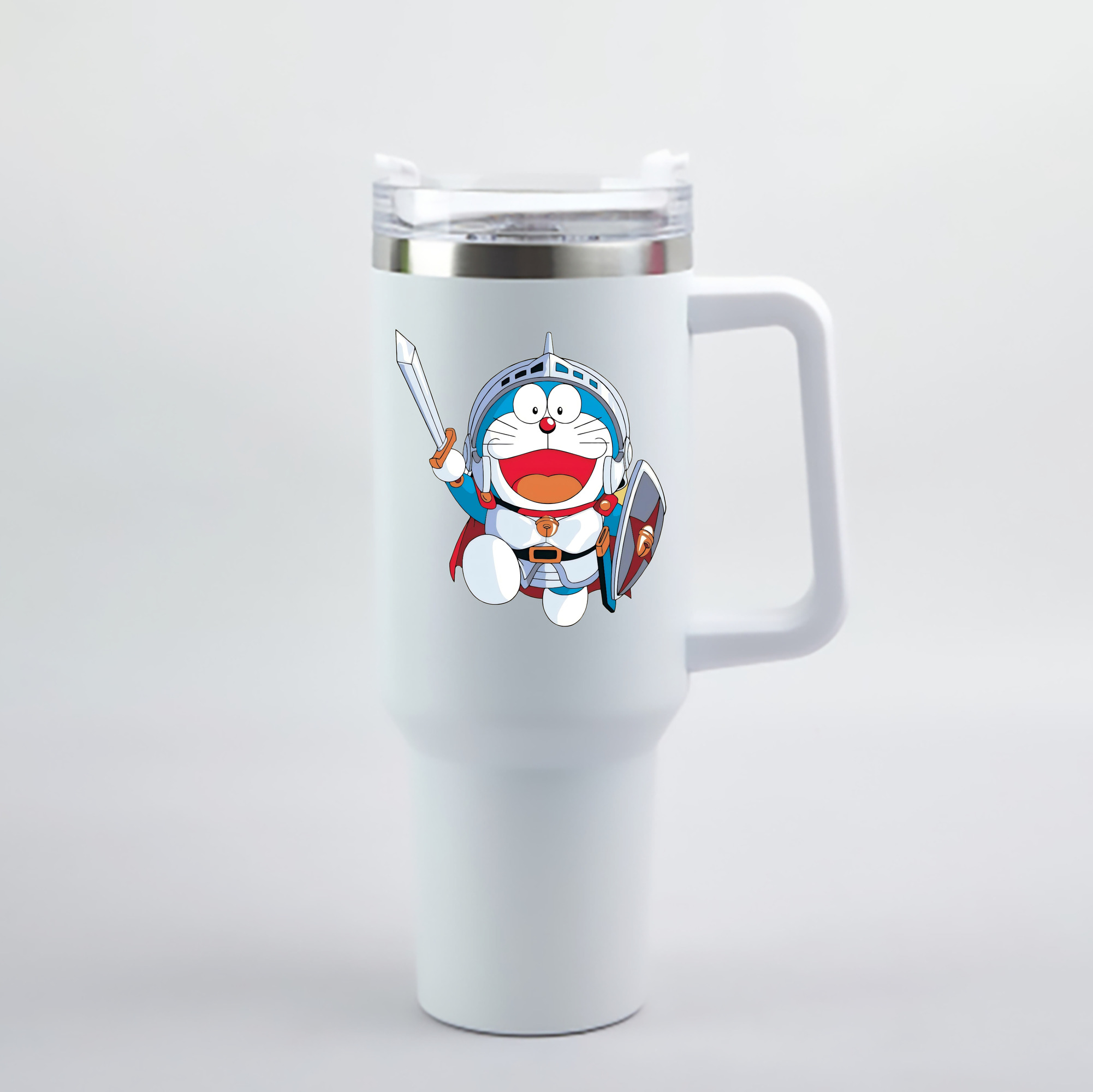 （画像用） ドラえもん Doraemon 1200mL車用タンブラー - クリスタルステッカー（プラスチックストロー付き）