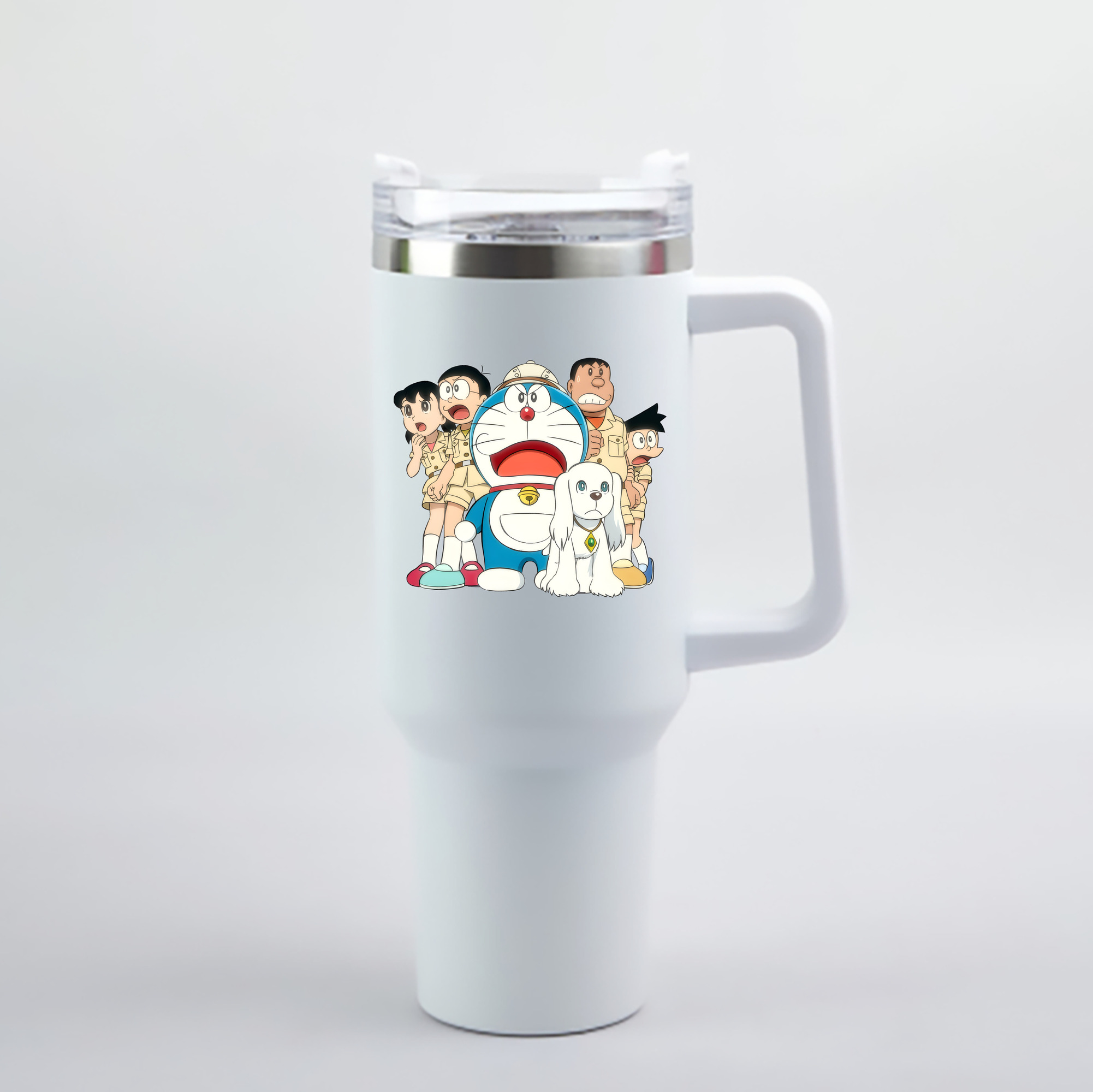 （画像用） ドラえもん Doraemon 1200mL車用タンブラー - クリスタルステッカー（プラスチックストロー付き）