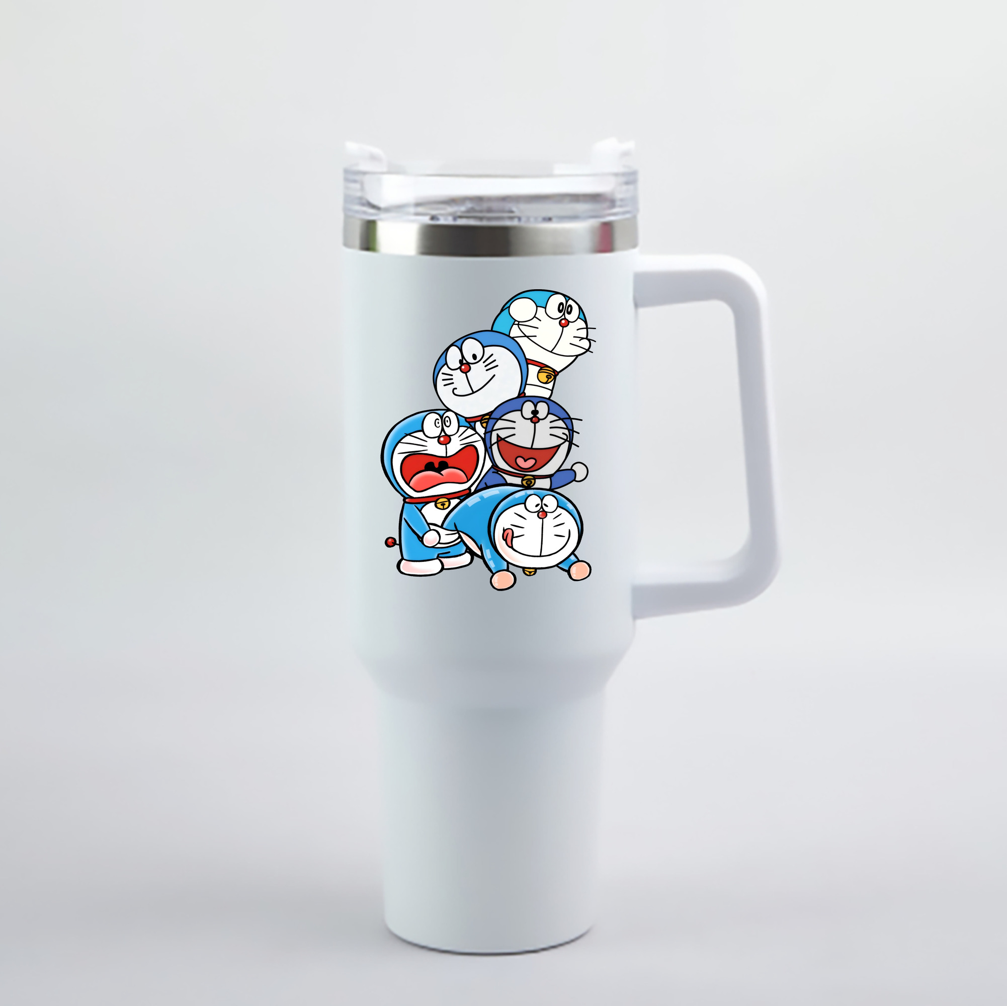 （画像用） ドラえもん Doraemon 1200mL車用タンブラー - クリスタルステッカー（プラスチックストロー付き）
