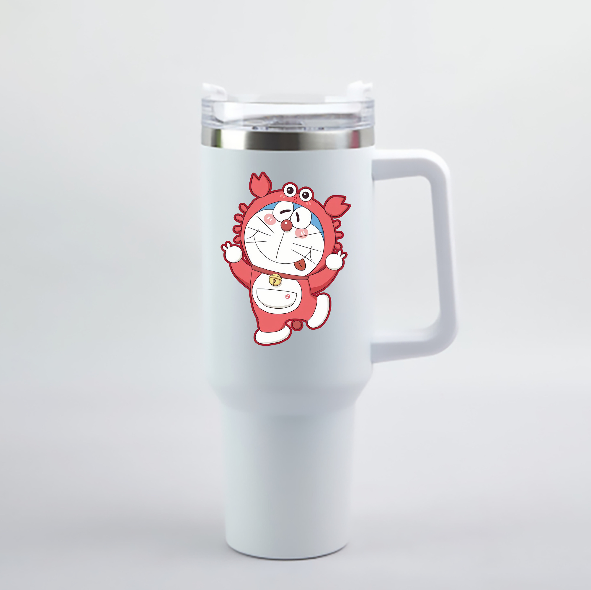 （画像用） ドラえもん Doraemon 1200mL車用タンブラー - クリスタルステッカー（プラスチックストロー付き）