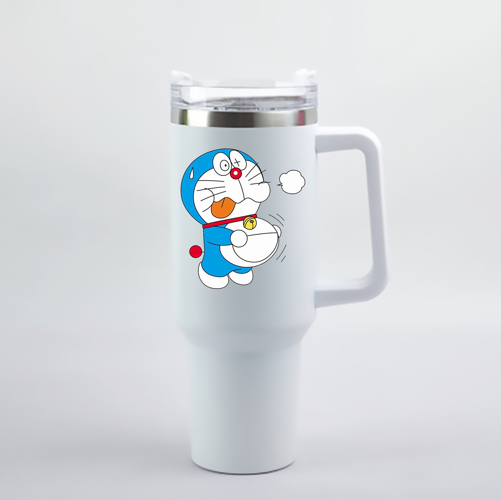 （画像用） ドラえもん Doraemon 1200mL車用タンブラー - クリスタルステッカー（プラスチックストロー付き）