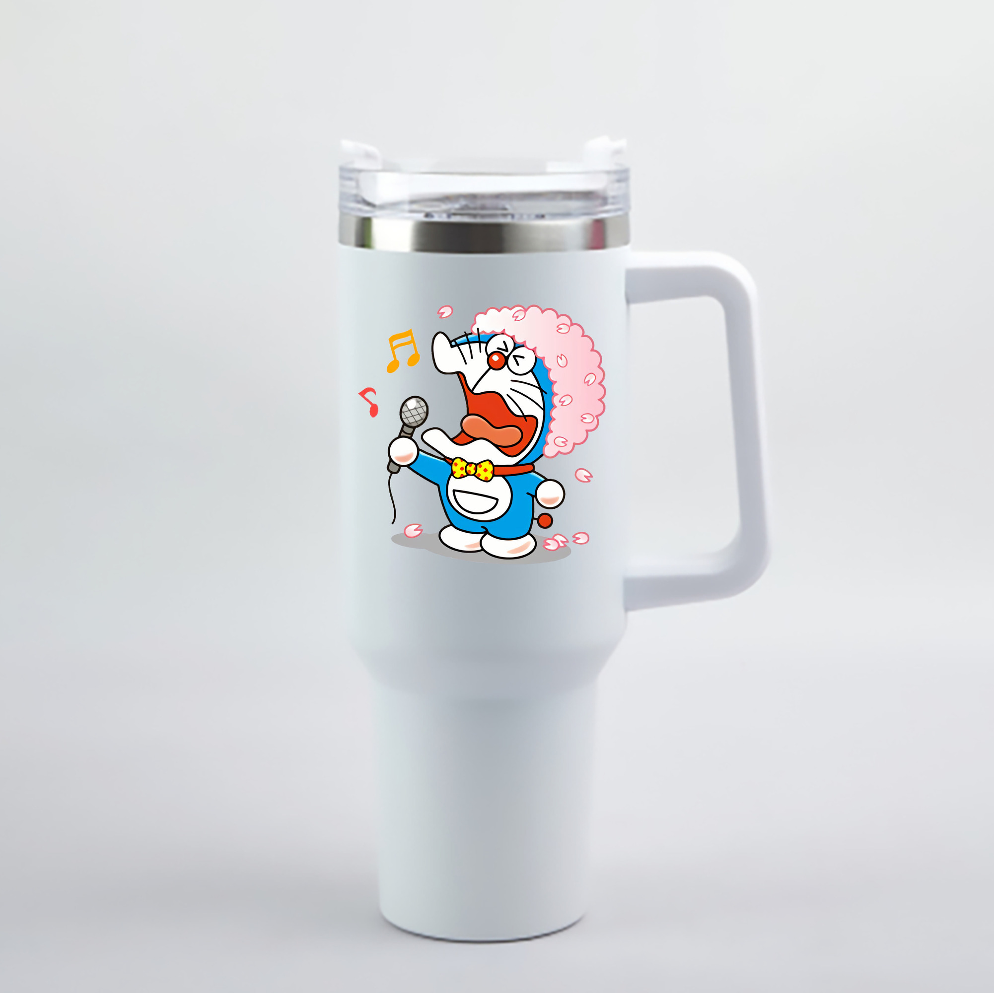（画像用） ドラえもん Doraemon 1200mL車用タンブラー - クリスタルステッカー（プラスチックストロー付き）