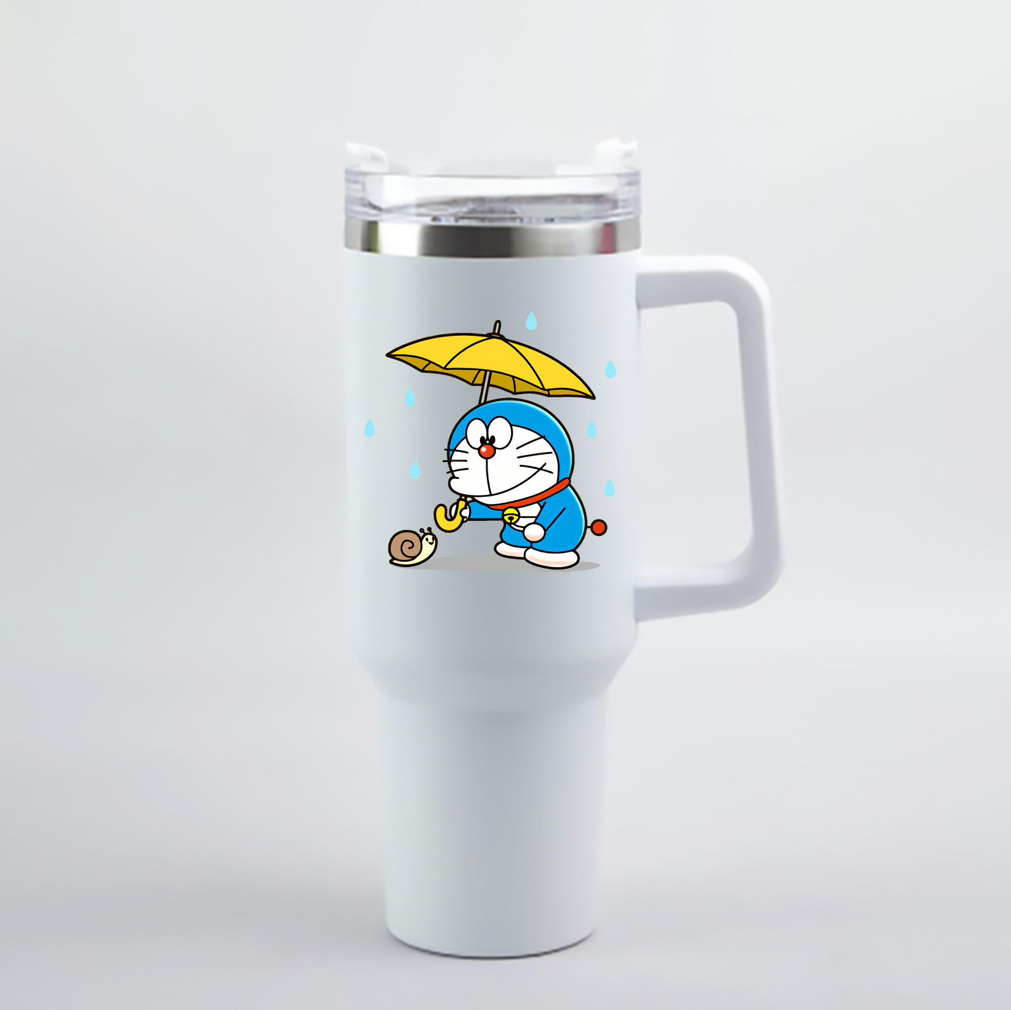 （画像用） ドラえもん Doraemon 1200mL車用タンブラー - クリスタルステッカー（プラスチックストロー付き）