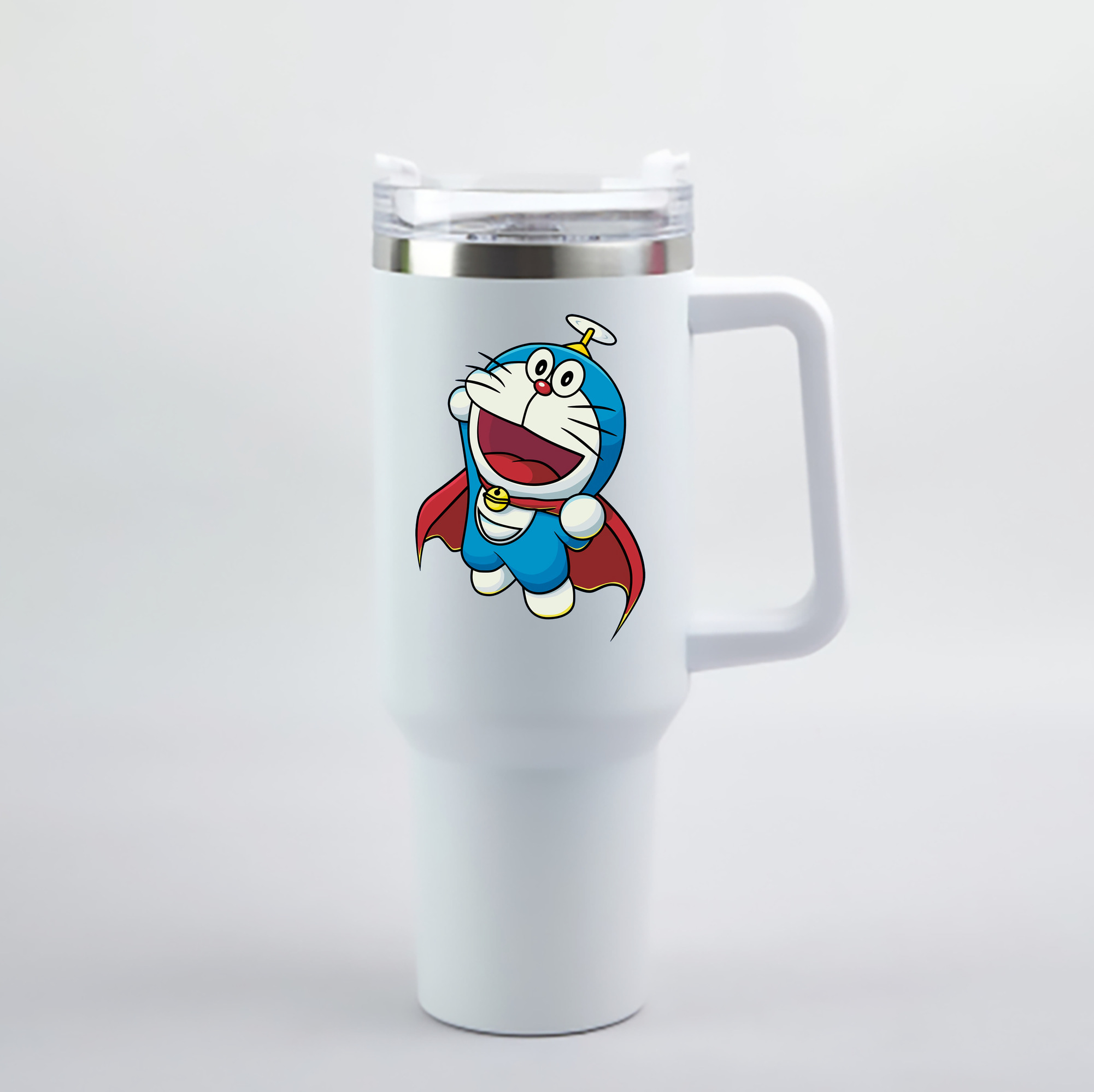 （画像用） ドラえもん Doraemon 1200mL車用タンブラー - クリスタルステッカー（プラスチックストロー付き）