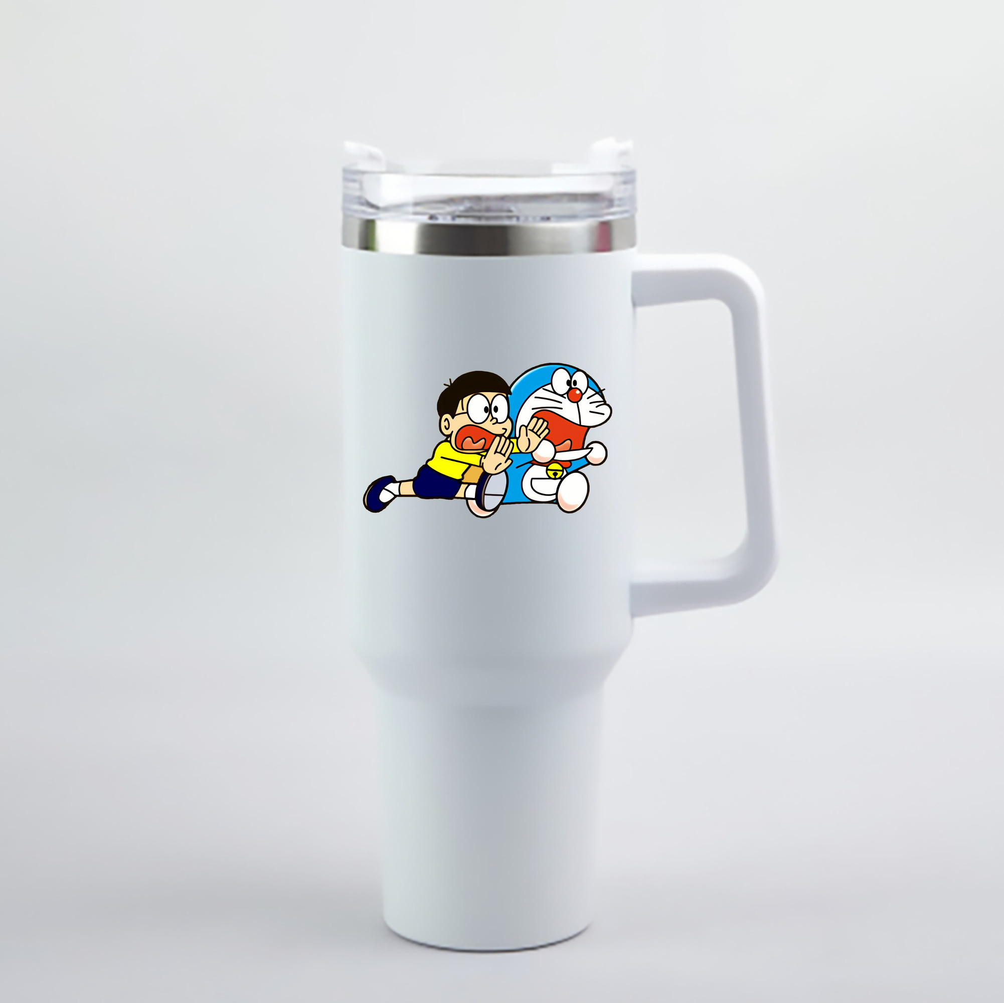 （画像用） ドラえもん Doraemon 1200mL車用タンブラー - クリスタルステッカー（プラスチックストロー付き）