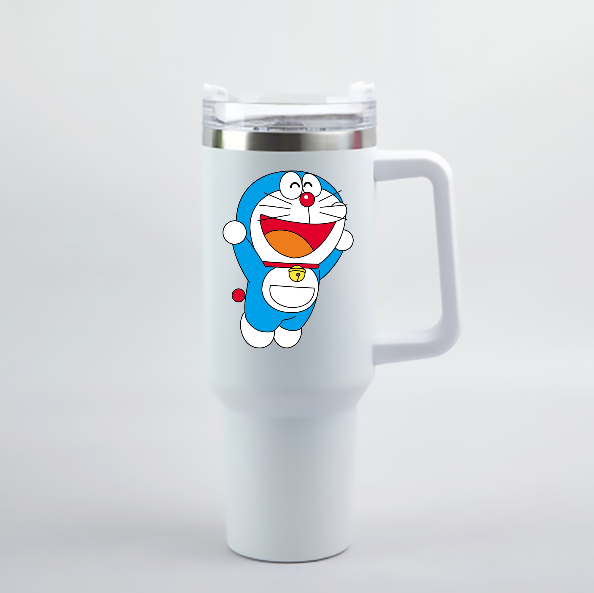 （画像用） ドラえもん Doraemon 1200mL車用タンブラー - クリスタルステッカー（プラスチックストロー付き）