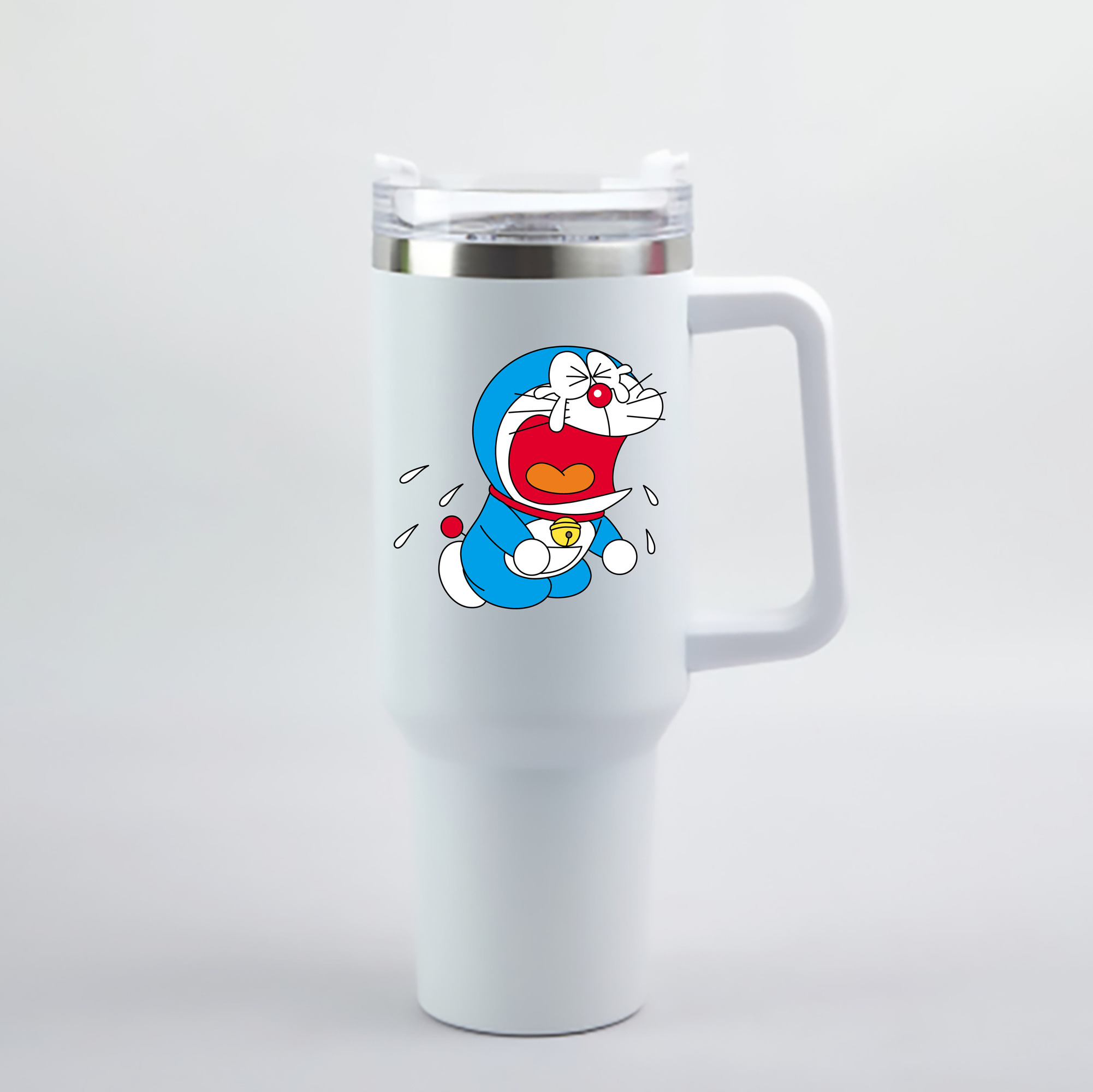 （画像用） ドラえもん Doraemon 1200mL車用タンブラー - クリスタルステッカー（プラスチックストロー付き）