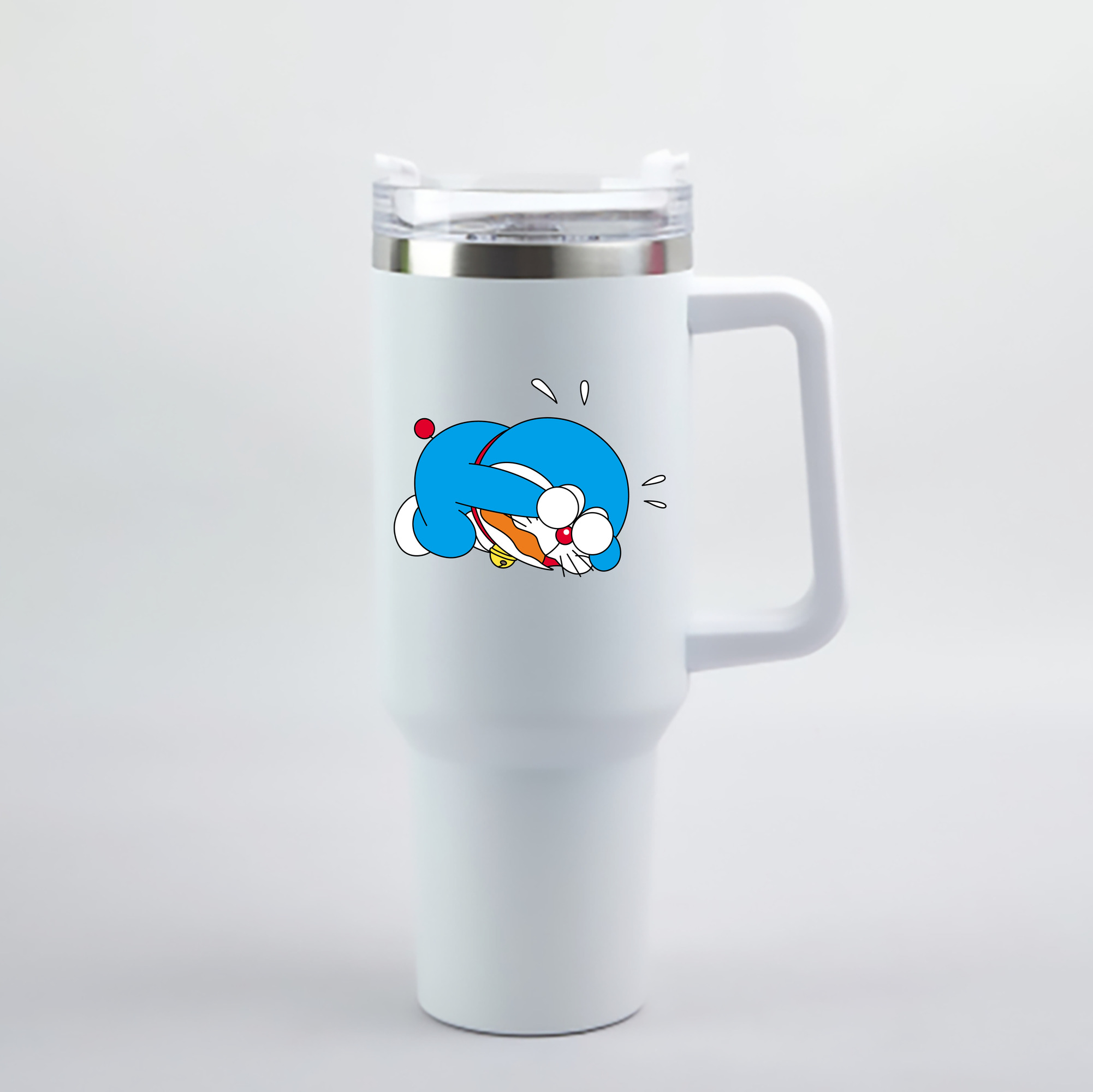 （画像用） ドラえもん Doraemon 1200mL車用タンブラー - クリスタルステッカー（プラスチックストロー付き）