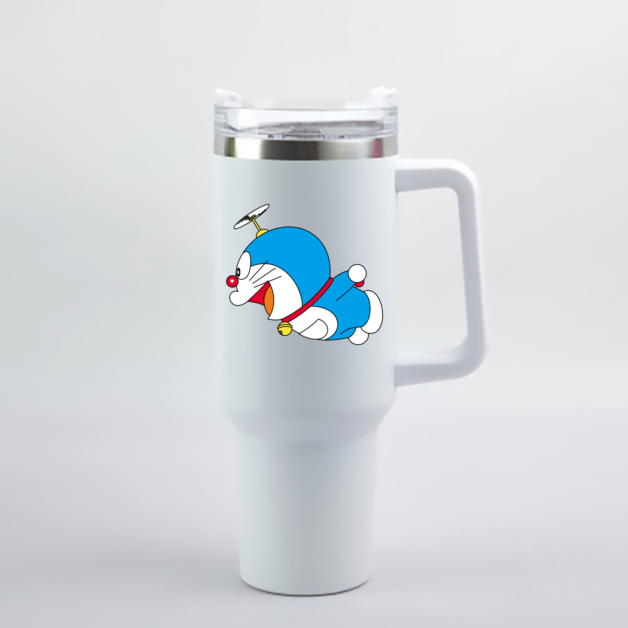 （画像用） ドラえもん Doraemon 1200mL車用タンブラー - クリスタルステッカー（プラスチックストロー付き）