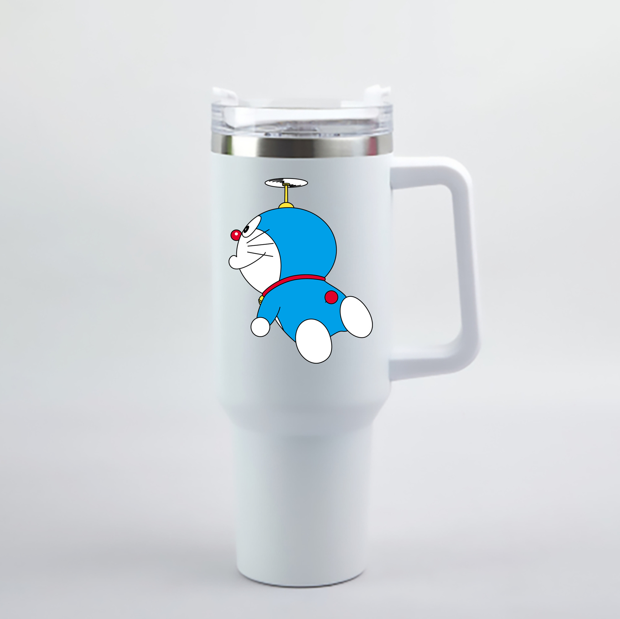 （画像用） ドラえもん Doraemon 1200mL車用タンブラー - クリスタルステッカー（プラスチックストロー付き）