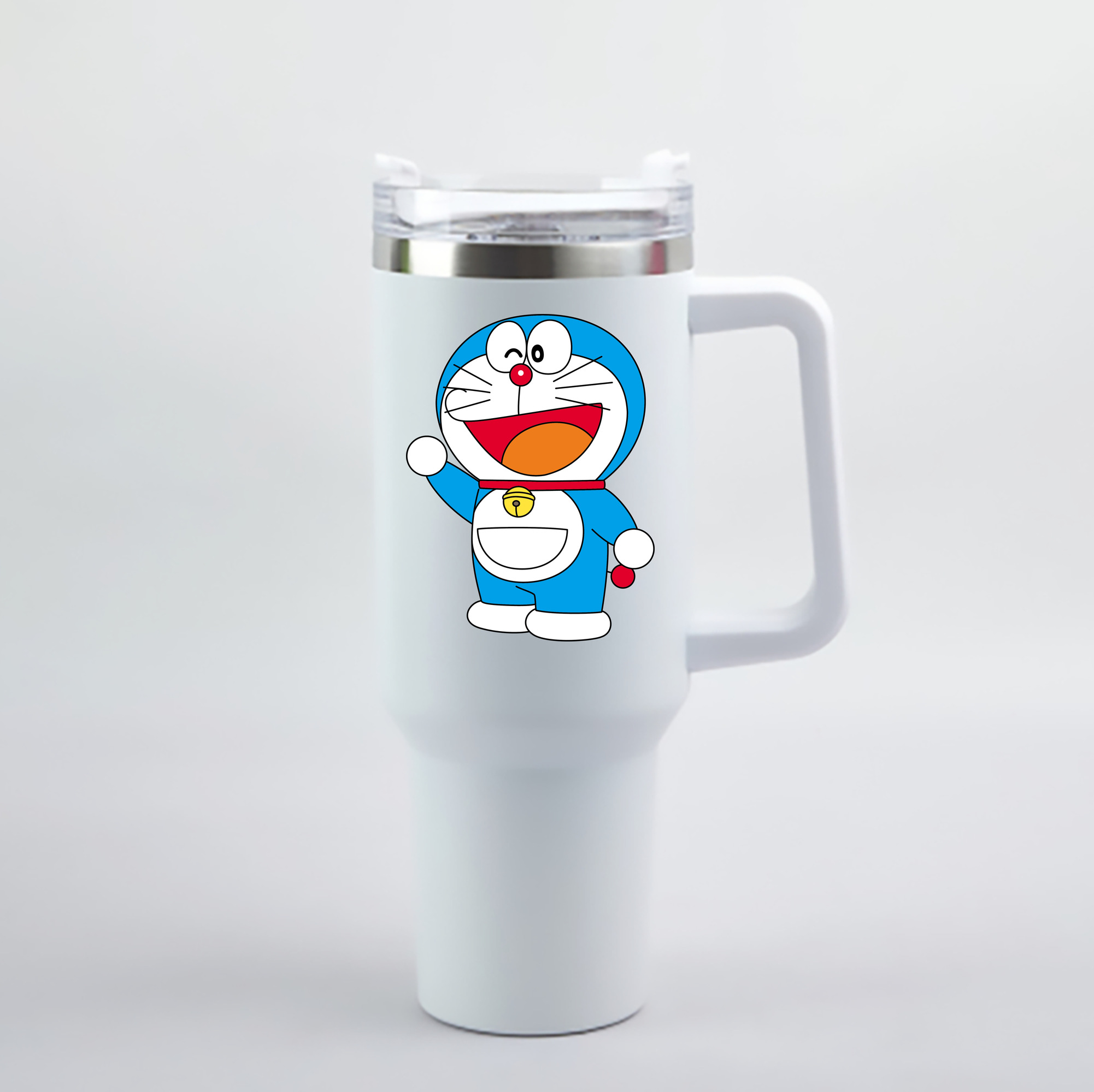 （画像用） ドラえもん Doraemon 1200mL車用タンブラー - クリスタルステッカー（プラスチックストロー付き）