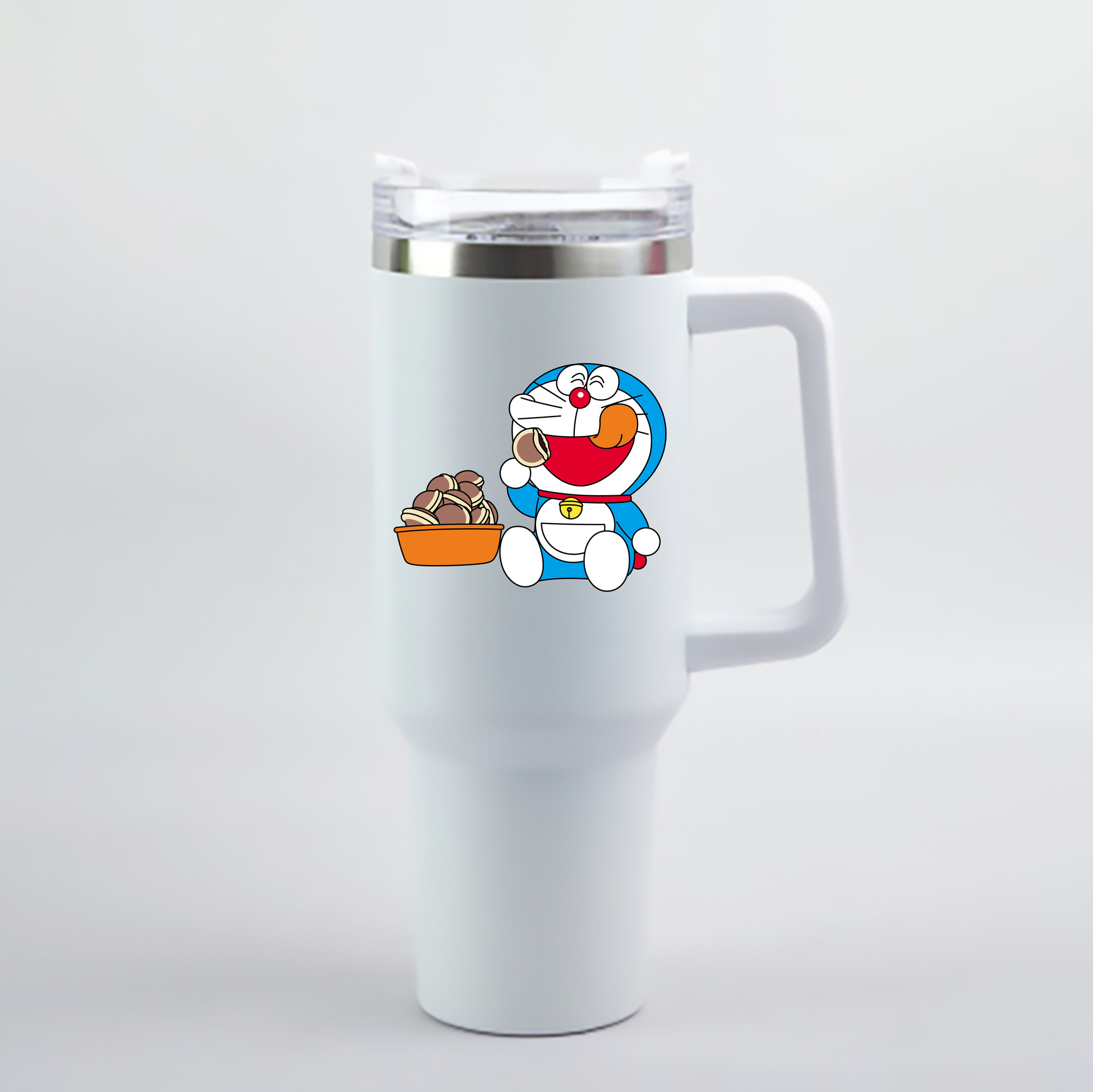 （画像用） ドラえもん Doraemon 1200mL車用タンブラー - クリスタルステッカー（プラスチックストロー付き）