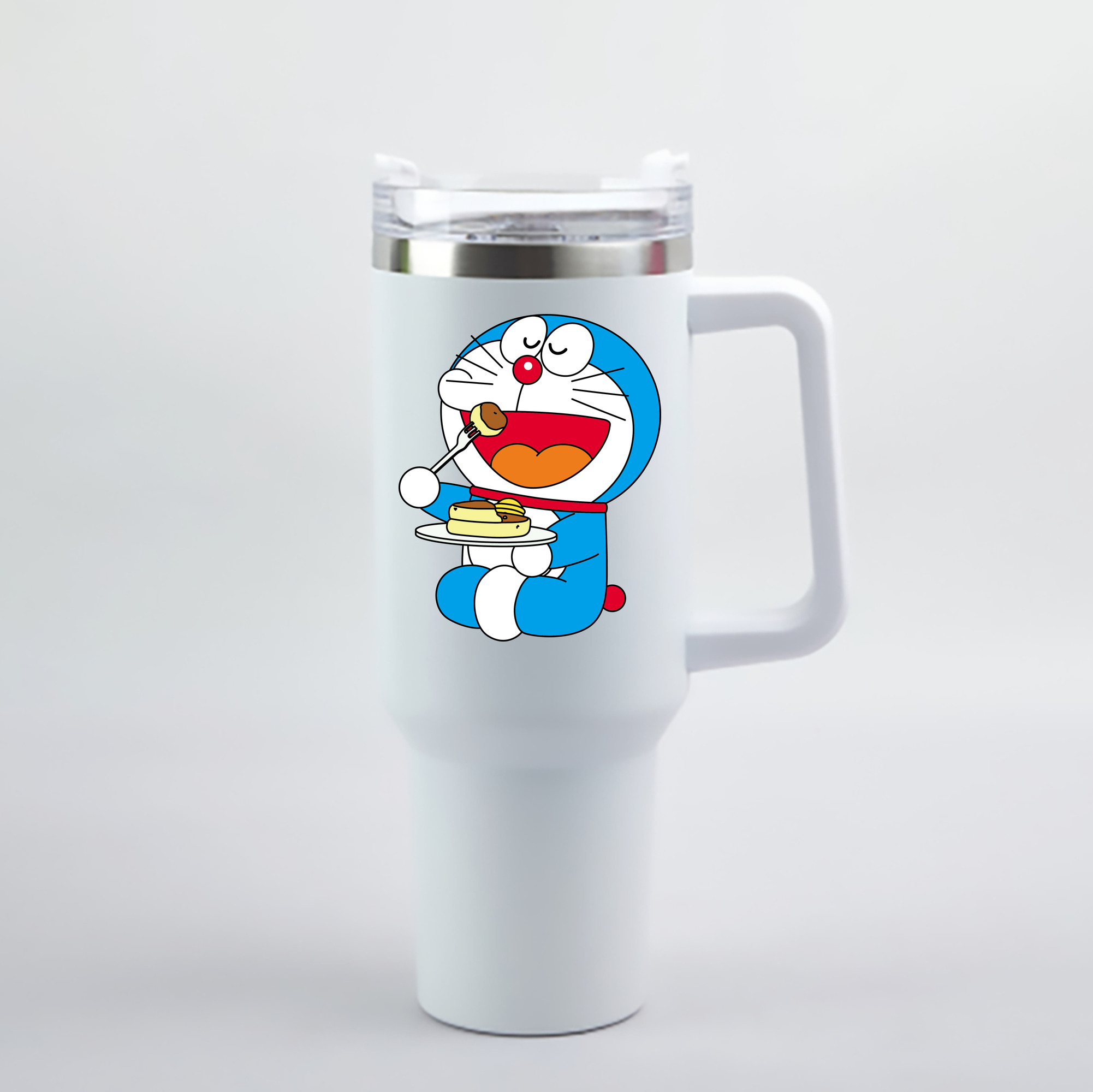 （画像用） ドラえもん Doraemon 1200mL車用タンブラー - クリスタルステッカー（プラスチックストロー付き）