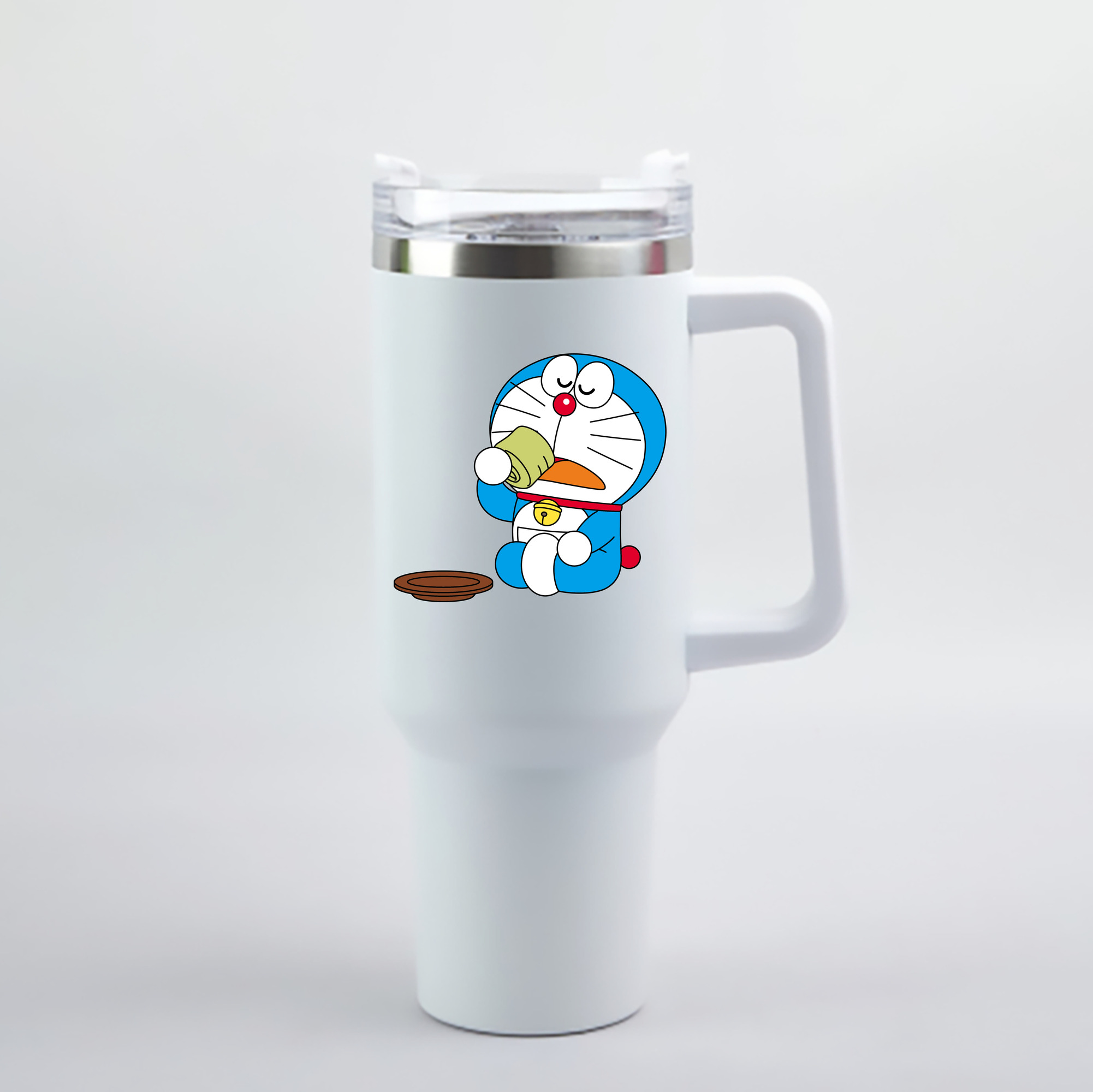 （画像用） ドラえもん Doraemon 1200mL車用タンブラー - クリスタルステッカー（プラスチックストロー付き）