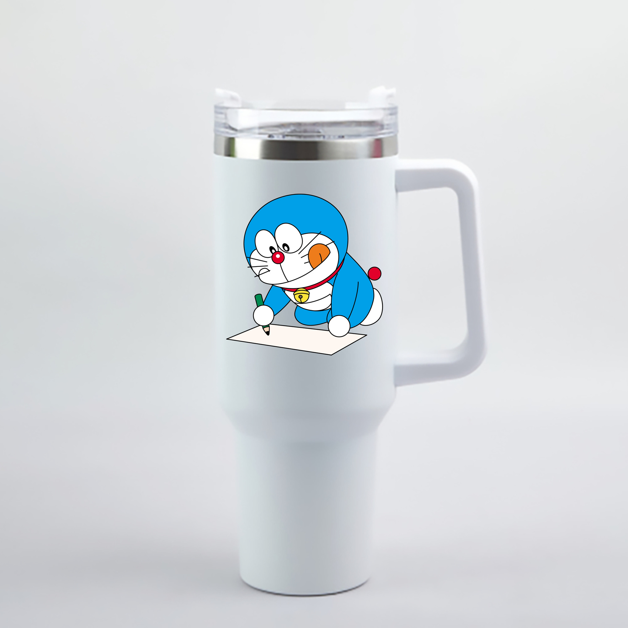（画像用） ドラえもん Doraemon 1200mL車用タンブラー - クリスタルステッカー（プラスチックストロー付き）