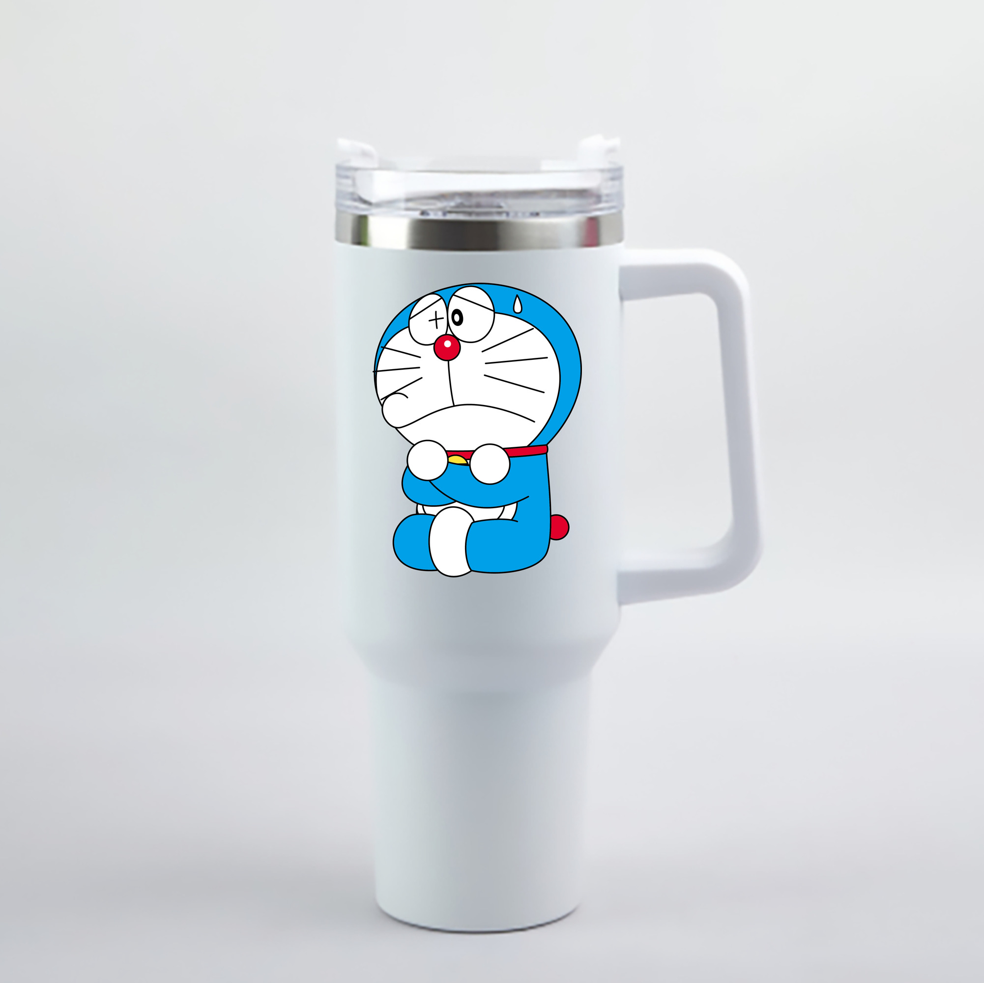 （画像用） ドラえもん Doraemon 1200mL車用タンブラー - クリスタルステッカー（プラスチックストロー付き）