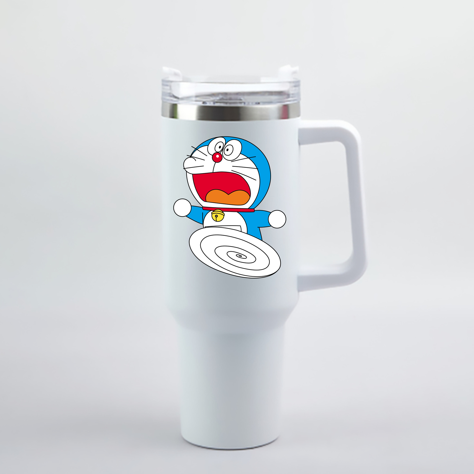 （画像用） ドラえもん Doraemon 1200mL車用タンブラー - クリスタルステッカー（プラスチックストロー付き）