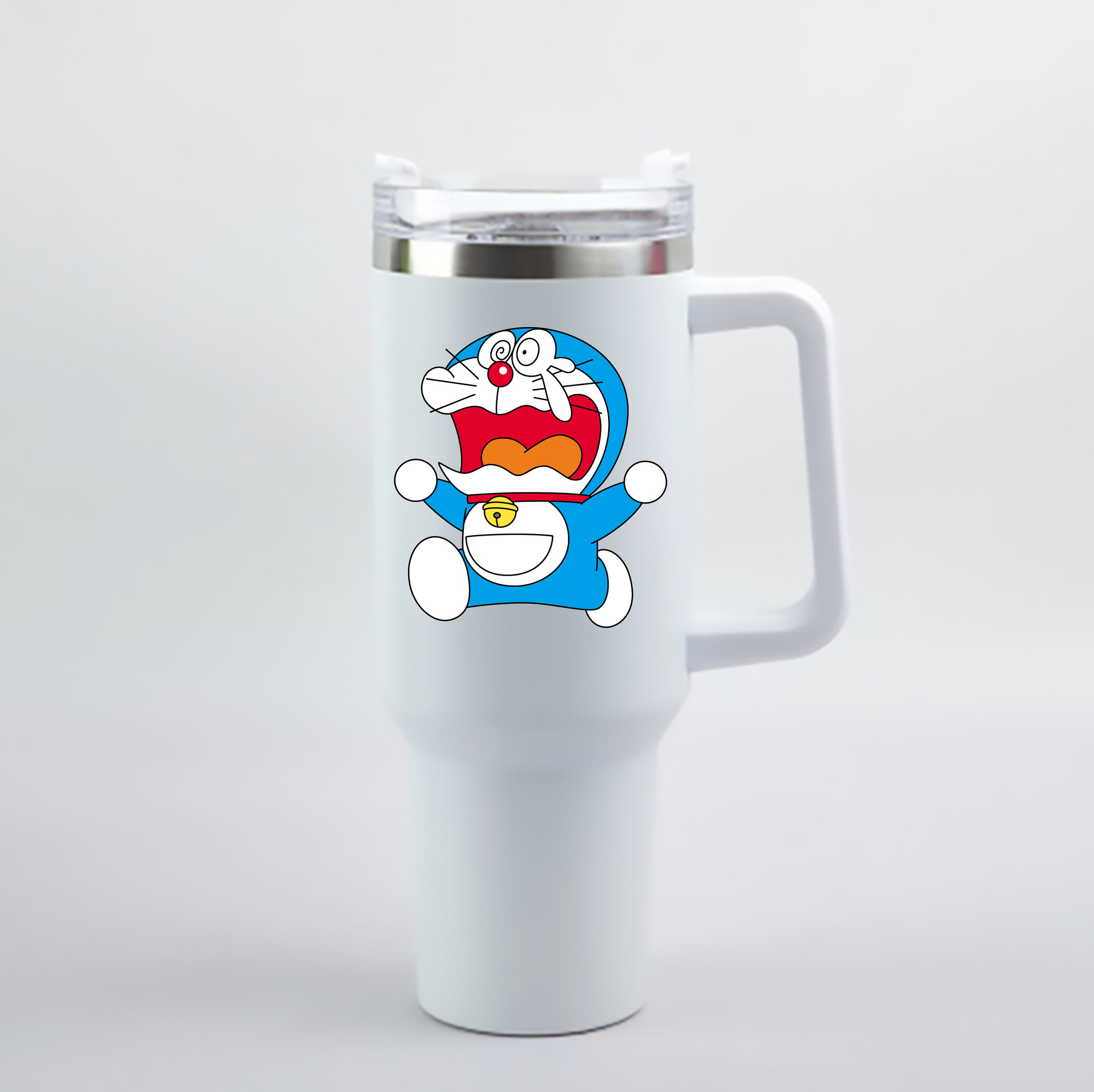 （画像用） ドラえもん Doraemon 1200mL車用タンブラー - クリスタルステッカー（プラスチックストロー付き）
