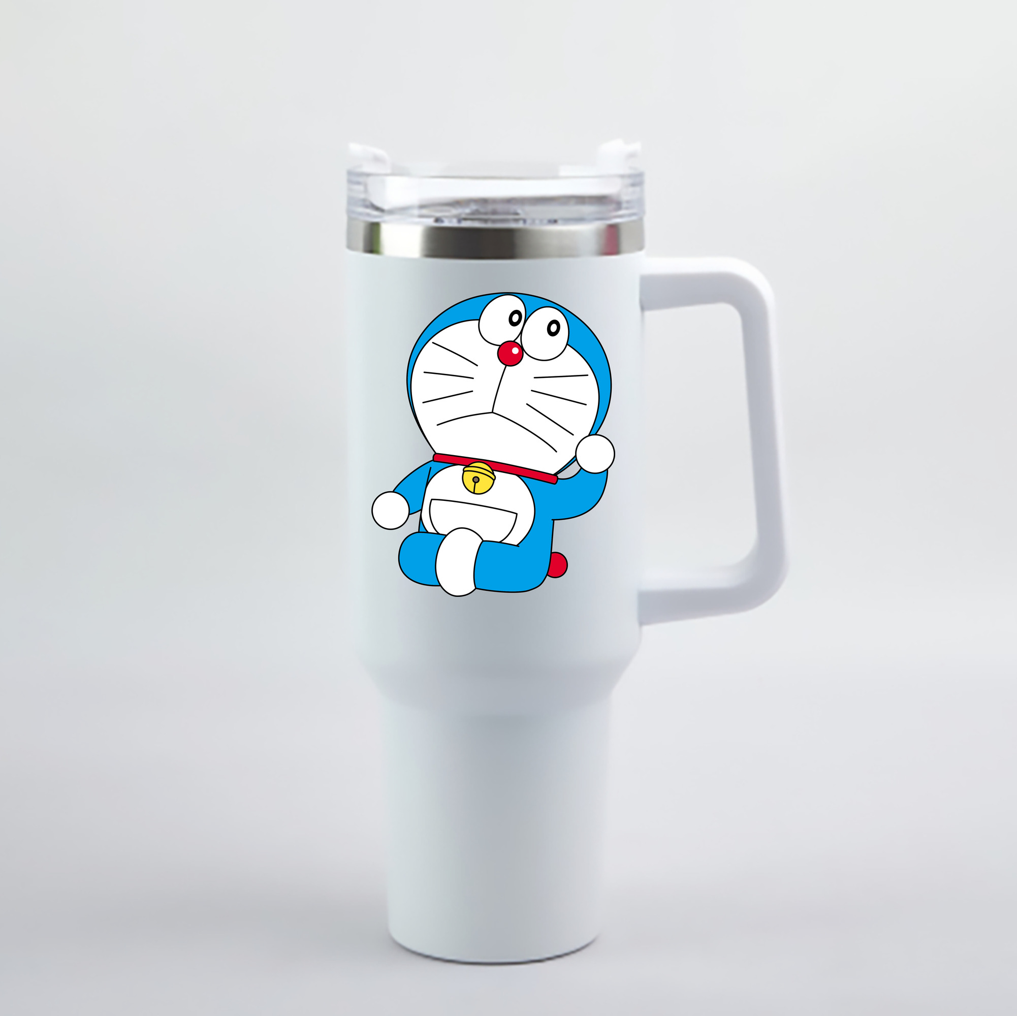（画像用） ドラえもん Doraemon 1200mL車用タンブラー - クリスタルステッカー（プラスチックストロー付き）