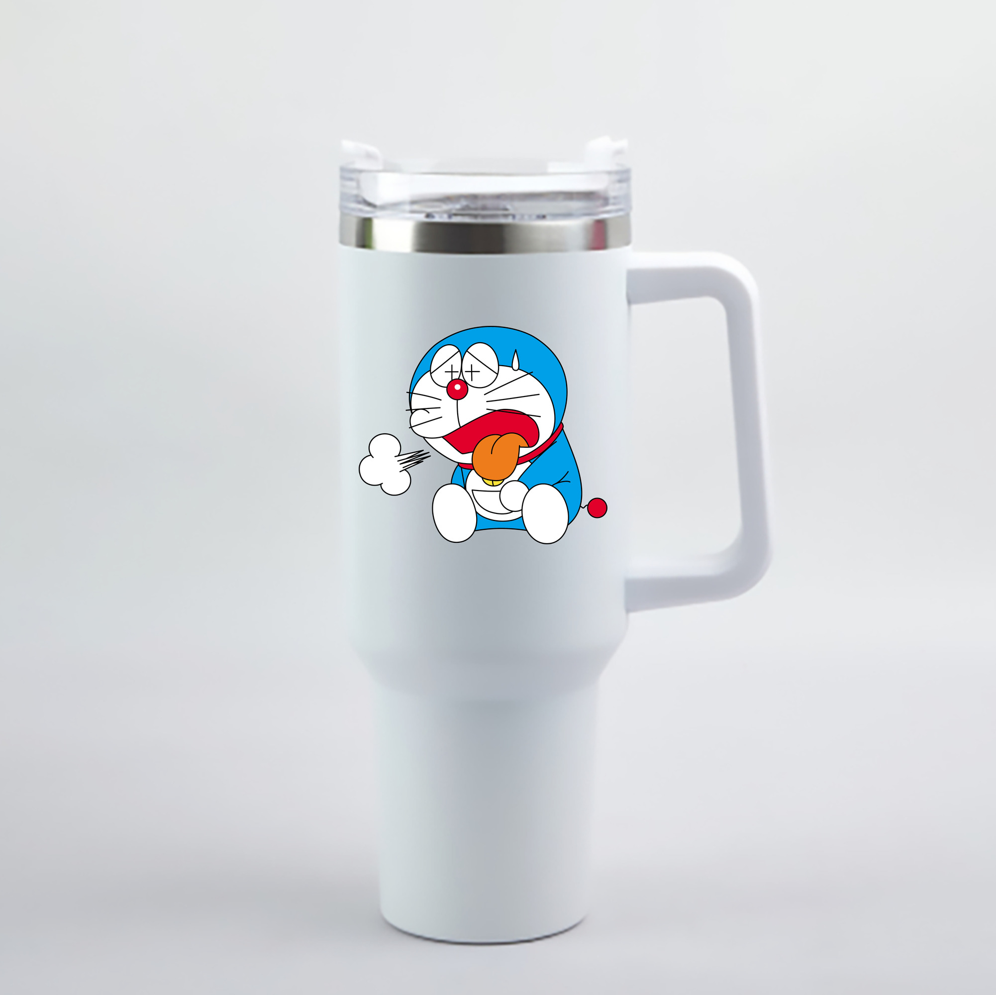 （画像用） ドラえもん Doraemon 1200mL車用タンブラー - クリスタルステッカー（プラスチックストロー付き）