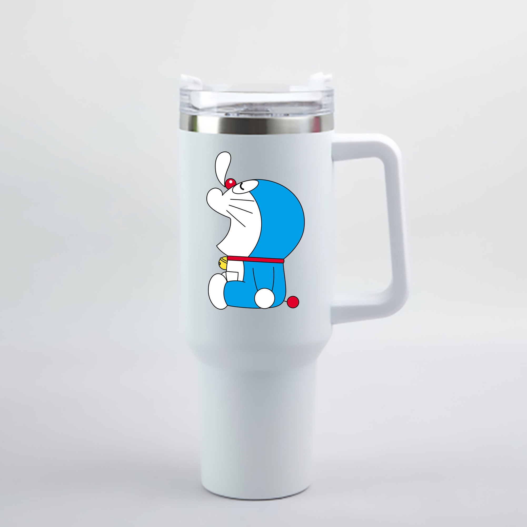 （画像用） ドラえもん Doraemon 1200mL車用タンブラー - クリスタルステッカー（プラスチックストロー付き）