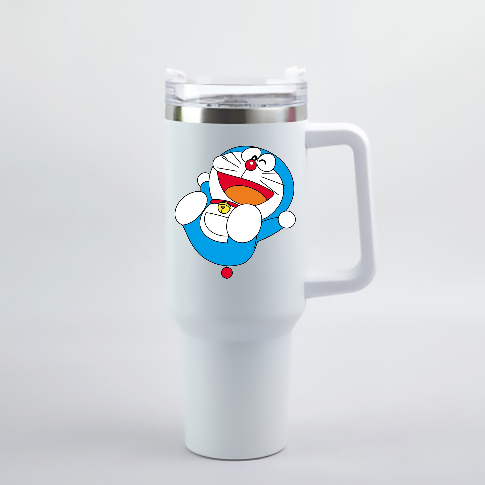 （画像用） ドラえもん Doraemon 1200mL車用タンブラー - クリスタルステッカー（プラスチックストロー付き）