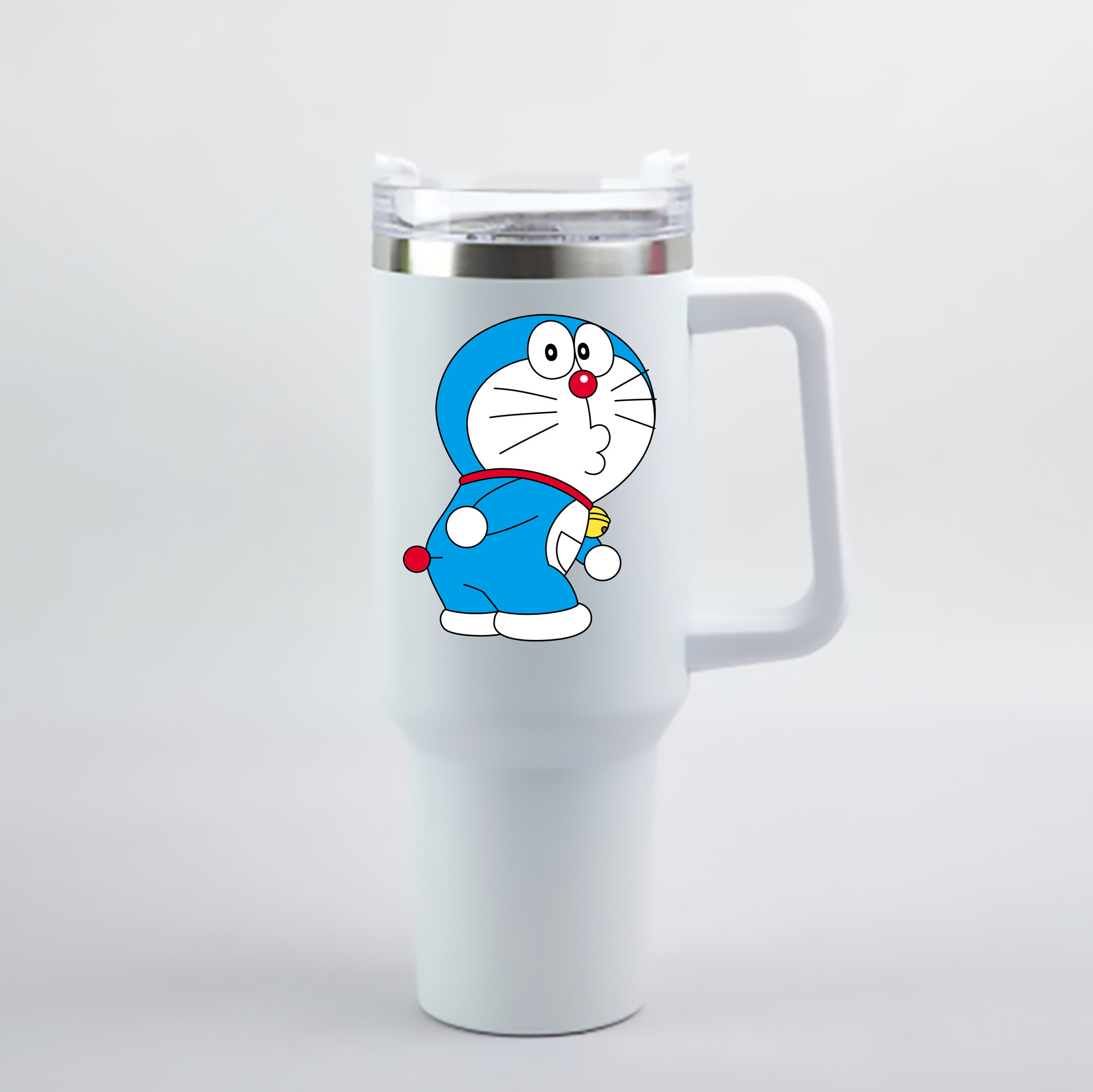 （画像用） ドラえもん Doraemon 1200mL車用タンブラー - クリスタルステッカー（プラスチックストロー付き）