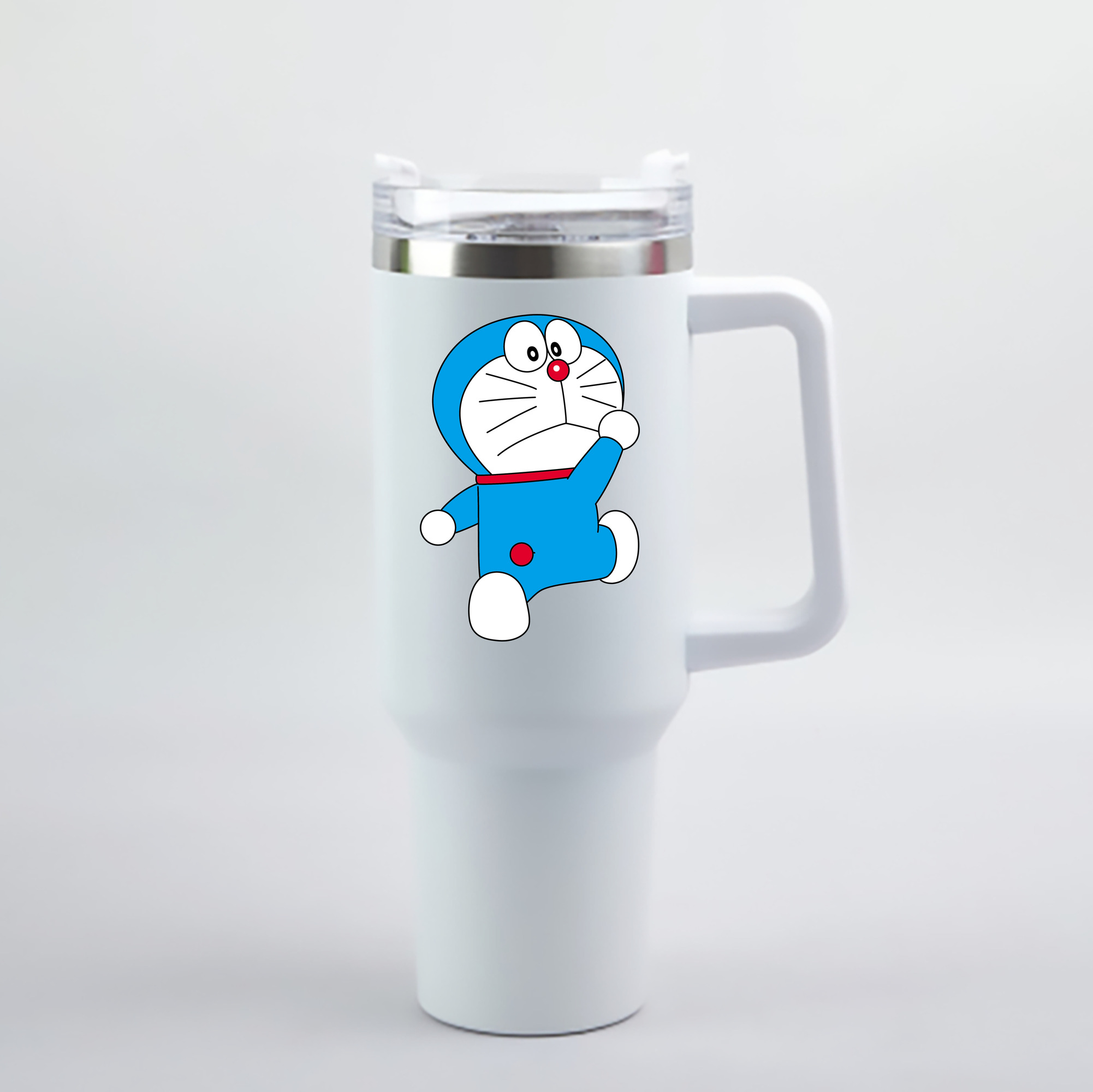（画像用） ドラえもん Doraemon 1200mL車用タンブラー - クリスタルステッカー（プラスチックストロー付き）