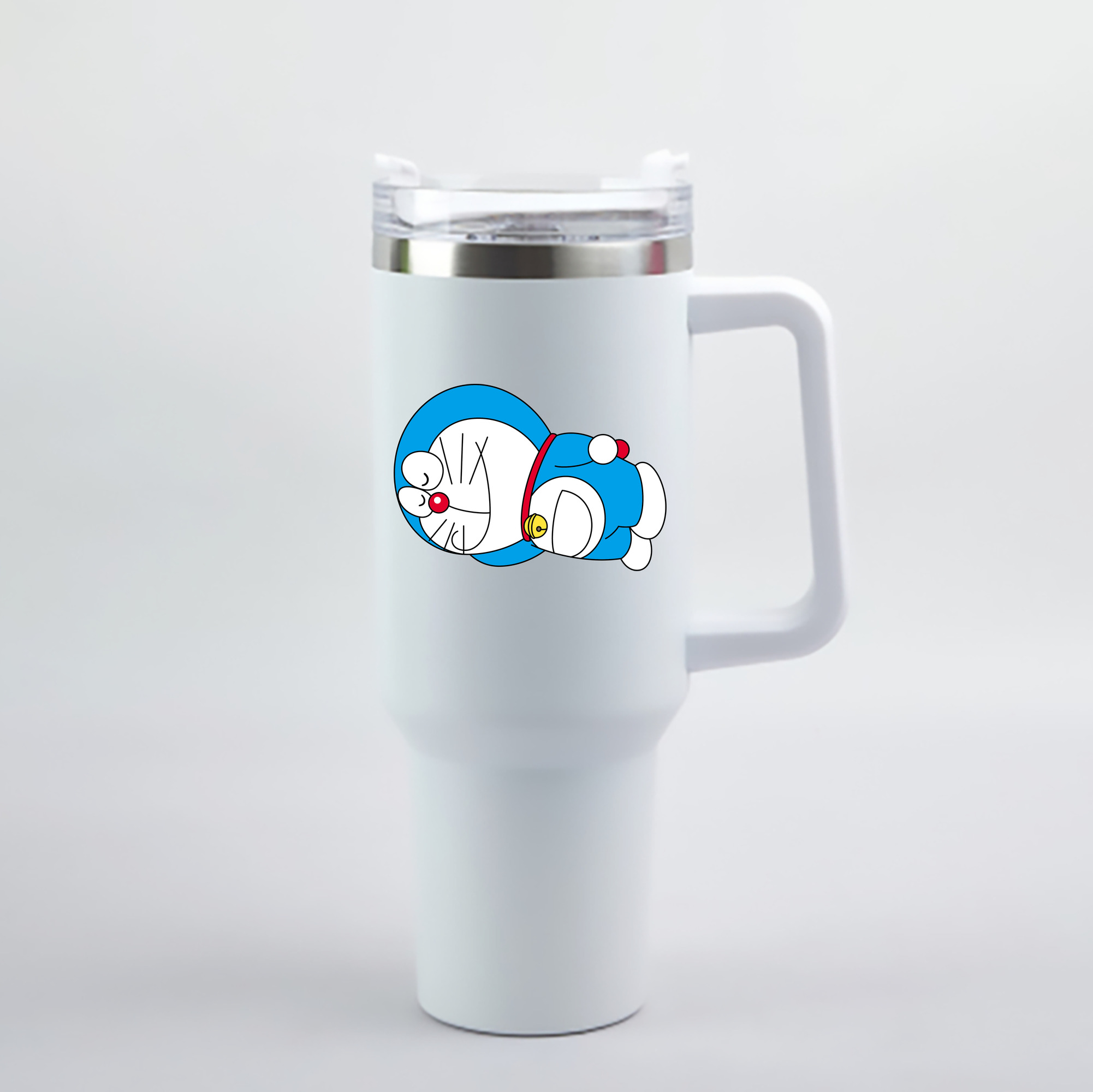 （画像用） ドラえもん Doraemon 1200mL車用タンブラー - クリスタルステッカー（プラスチックストロー付き）