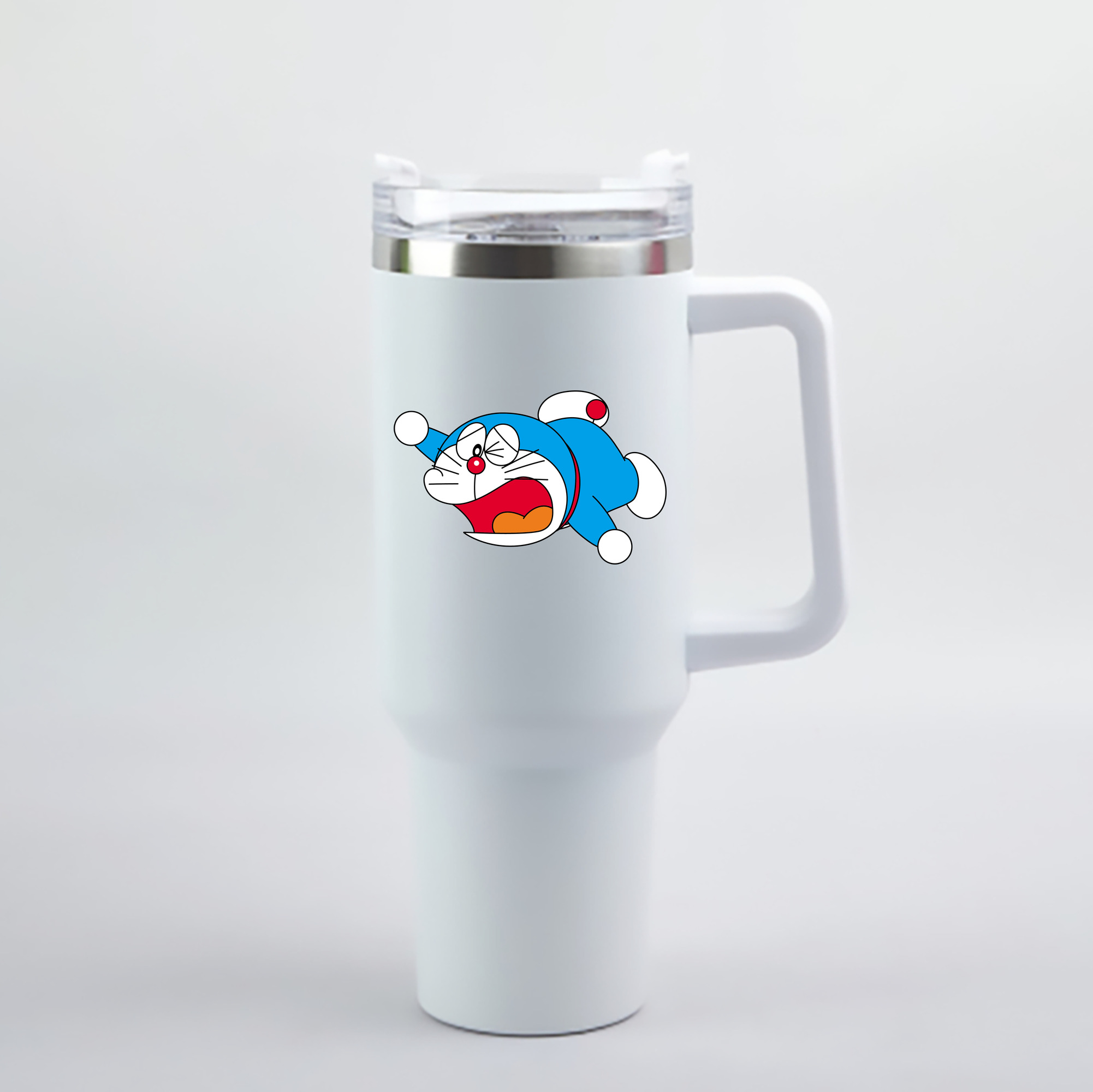 （画像用） ドラえもん Doraemon 1200mL車用タンブラー - クリスタルステッカー（プラスチックストロー付き）
