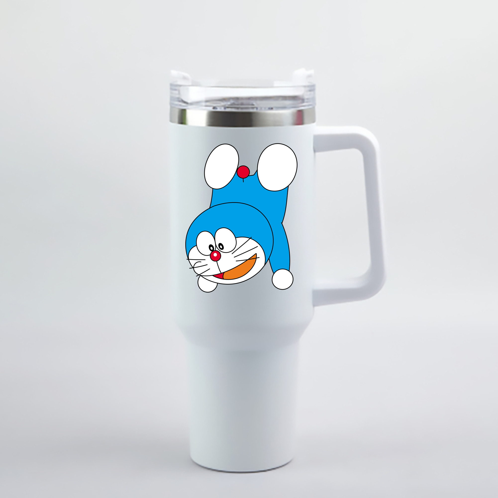 （画像用） ドラえもん Doraemon 1200mL車用タンブラー - クリスタルステッカー（プラスチックストロー付き）