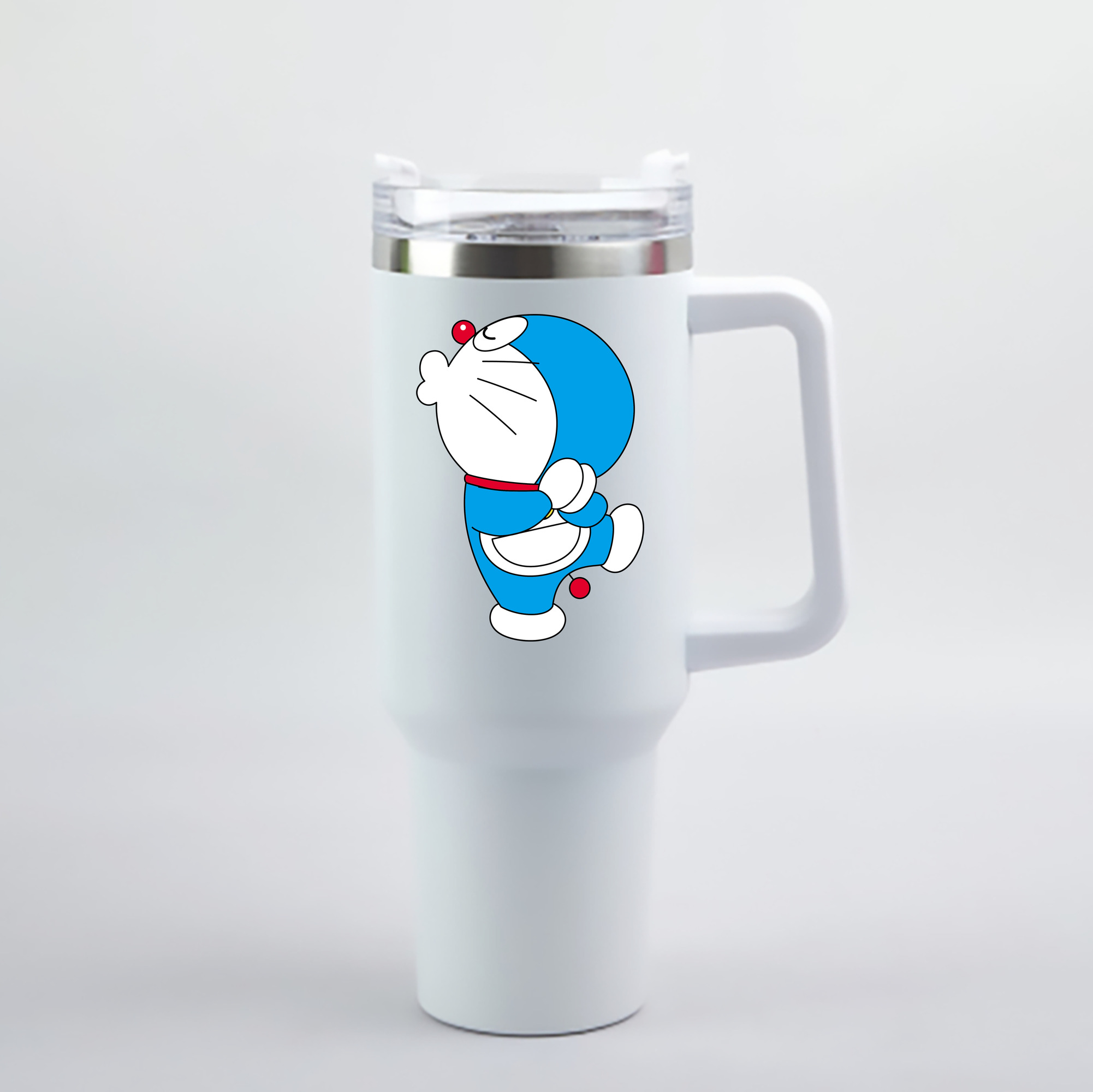 （画像用） ドラえもん Doraemon 1200mL車用タンブラー - クリスタルステッカー（プラスチックストロー付き）