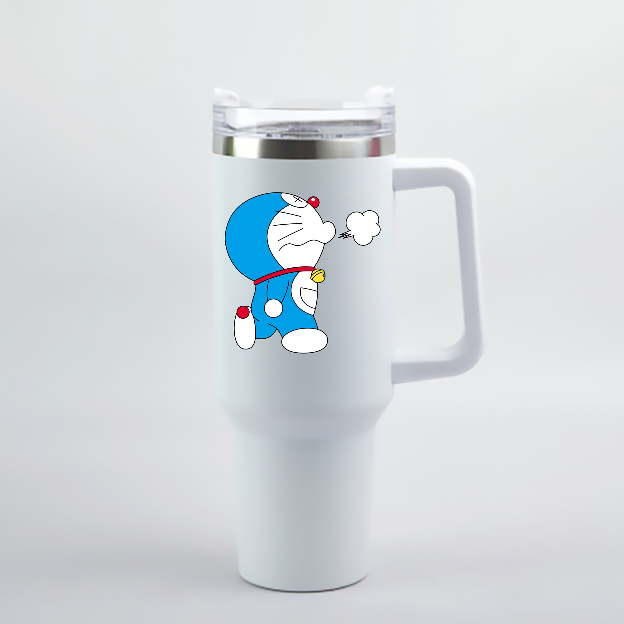 （画像用） ドラえもん Doraemon 1200mL車用タンブラー - クリスタルステッカー（プラスチックストロー付き）