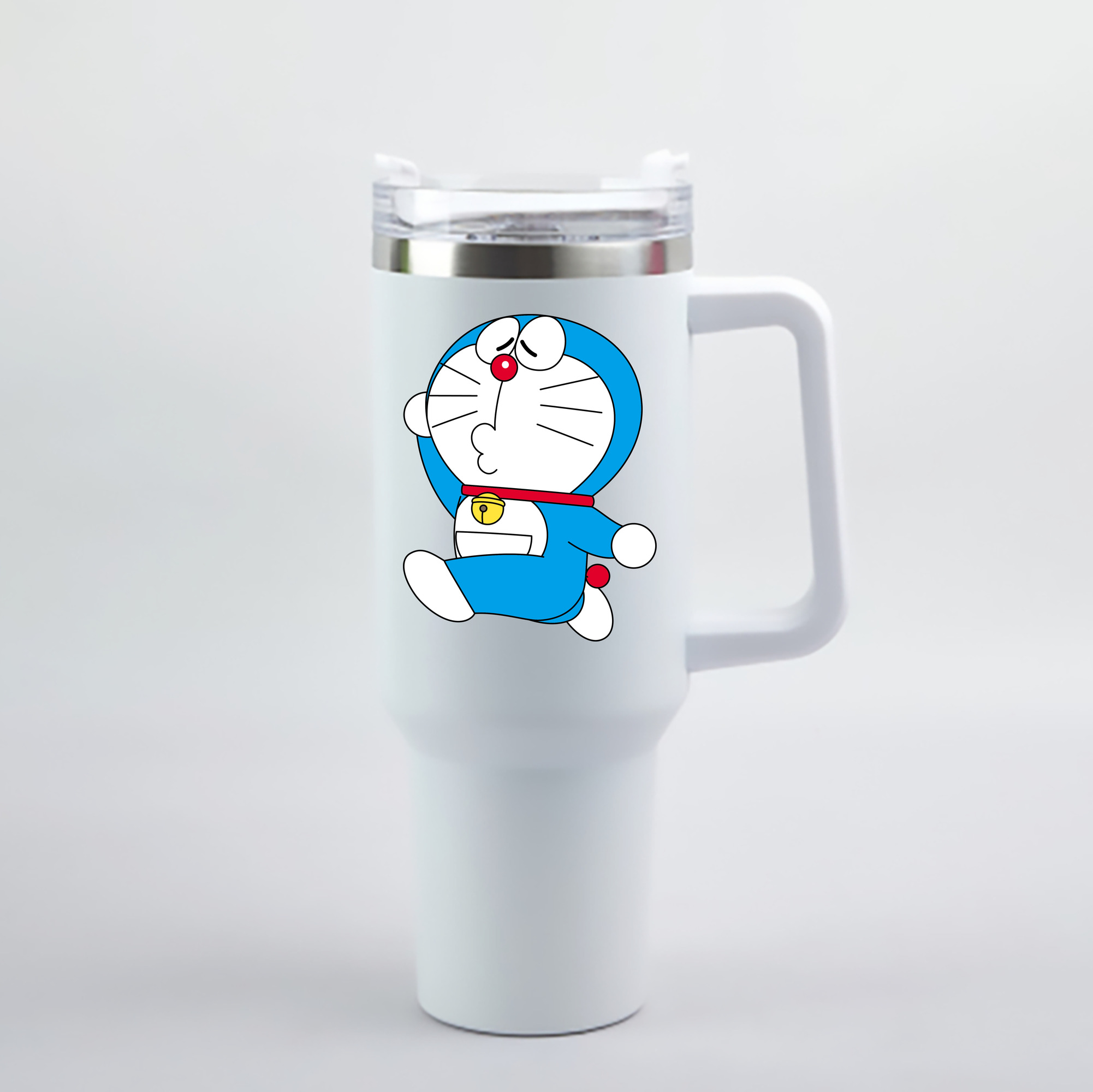 （画像用） ドラえもん Doraemon 1200mL車用タンブラー - クリスタルステッカー（プラスチックストロー付き）