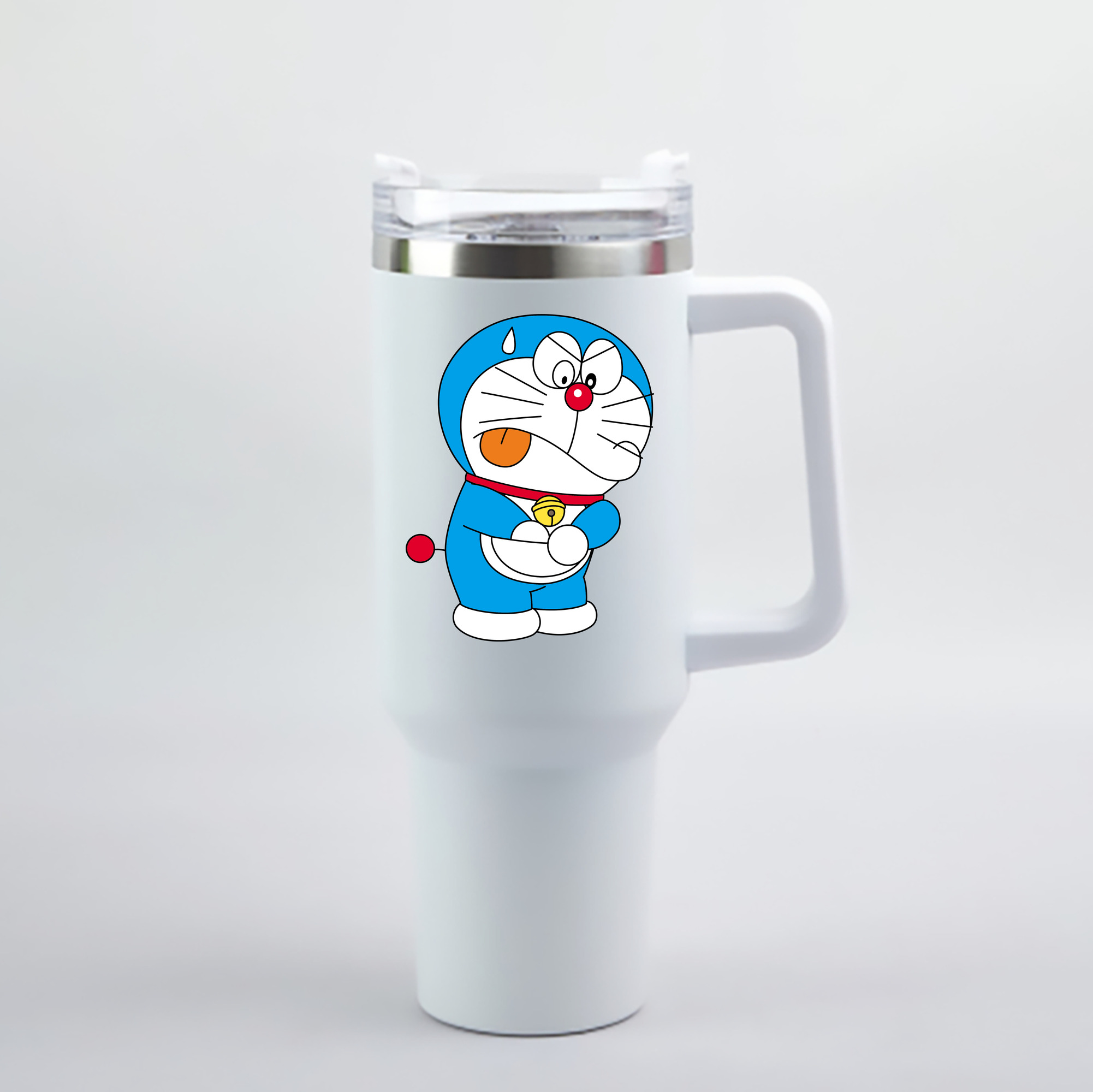 （画像用） ドラえもん Doraemon 1200mL車用タンブラー - クリスタルステッカー（プラスチックストロー付き）