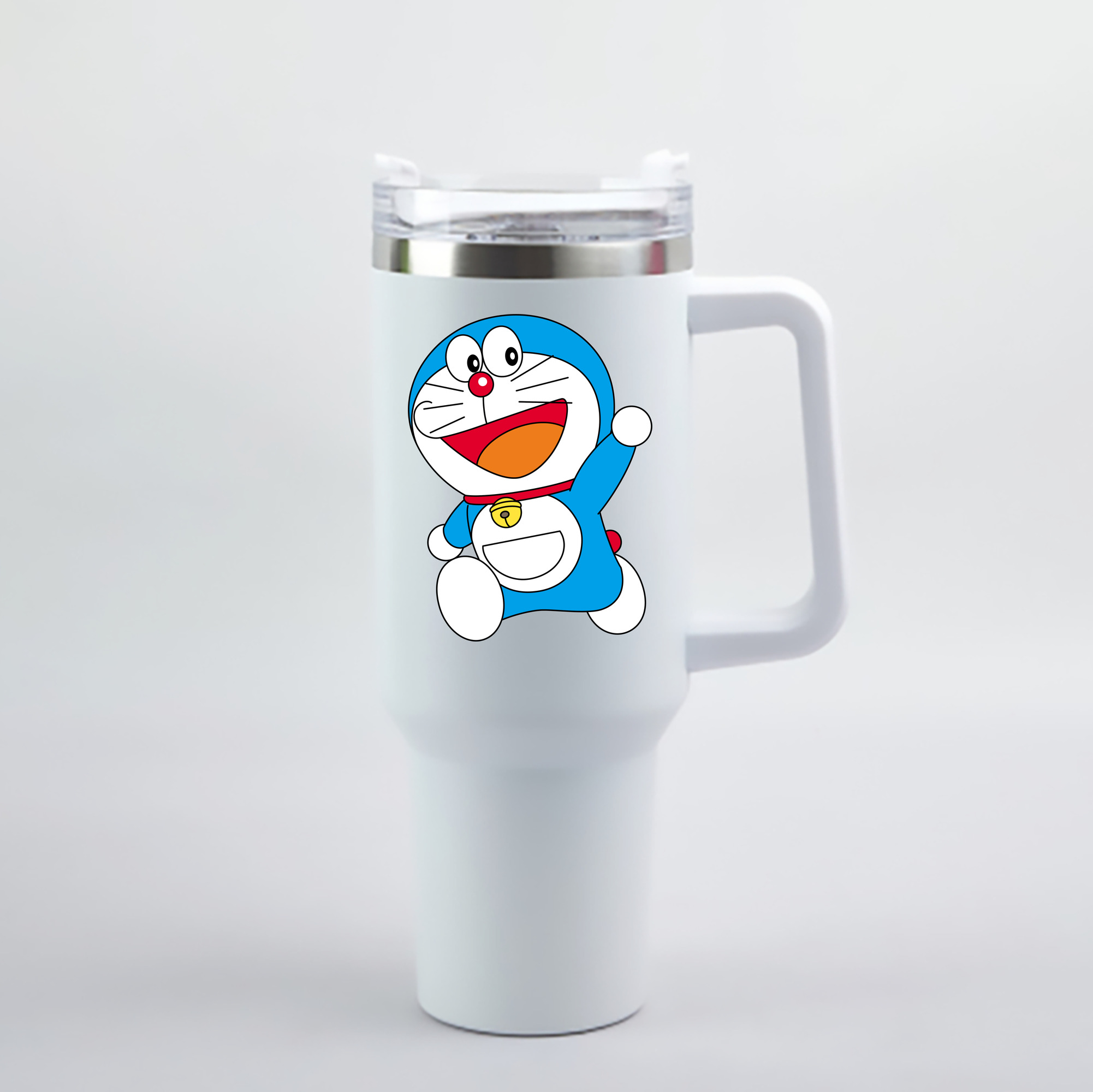 （画像用） ドラえもん Doraemon 1200mL車用タンブラー - クリスタルステッカー（プラスチックストロー付き）