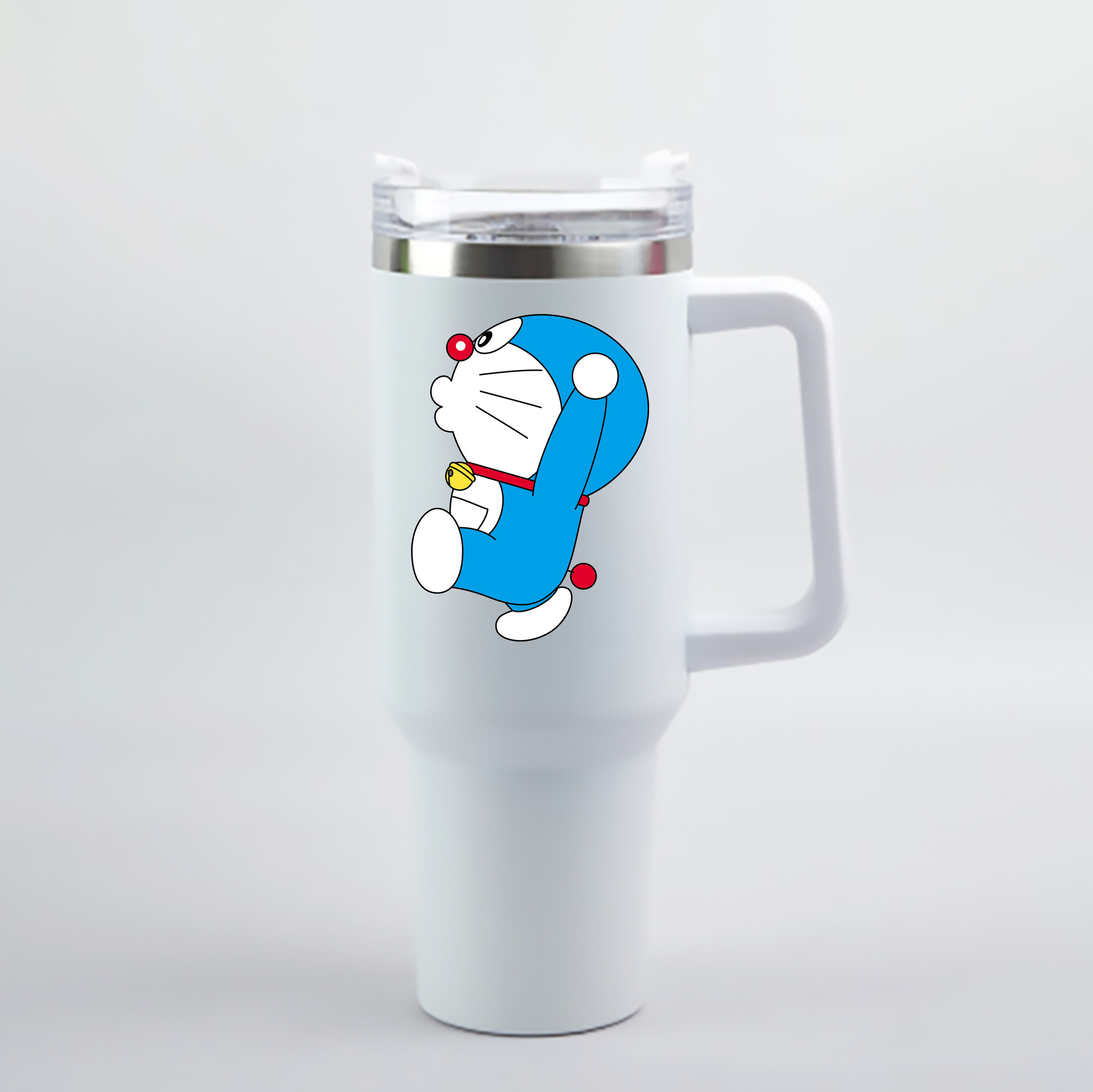 （画像用） ドラえもん Doraemon 1200mL車用タンブラー - クリスタルステッカー（プラスチックストロー付き）