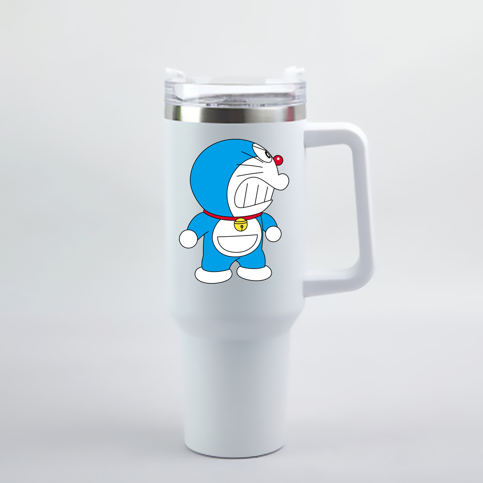 （画像用） ドラえもん Doraemon 1200mL車用タンブラー - クリスタルステッカー（プラスチックストロー付き）
