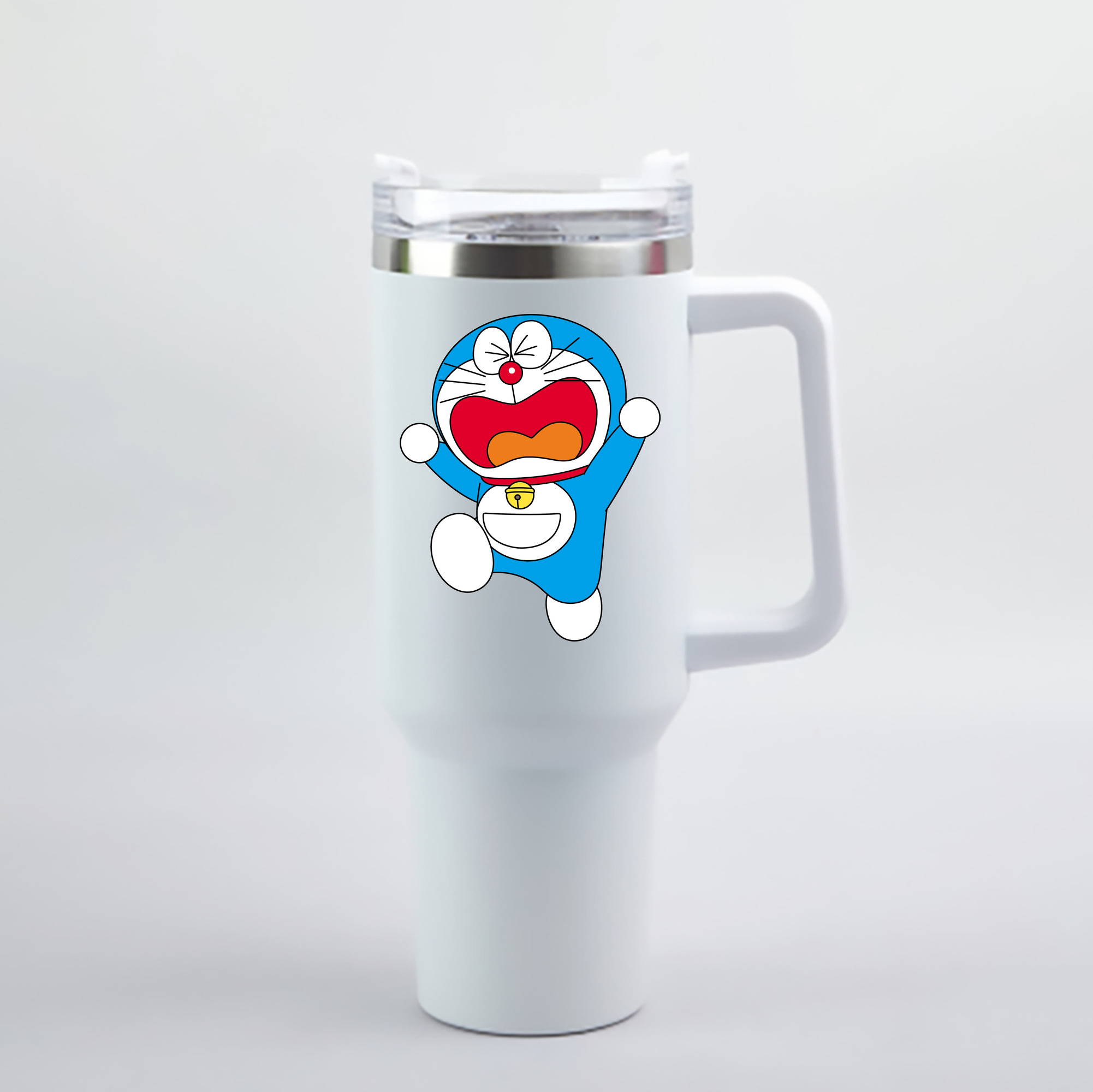 （画像用） ドラえもん Doraemon 1200mL車用タンブラー - クリスタルステッカー（プラスチックストロー付き）