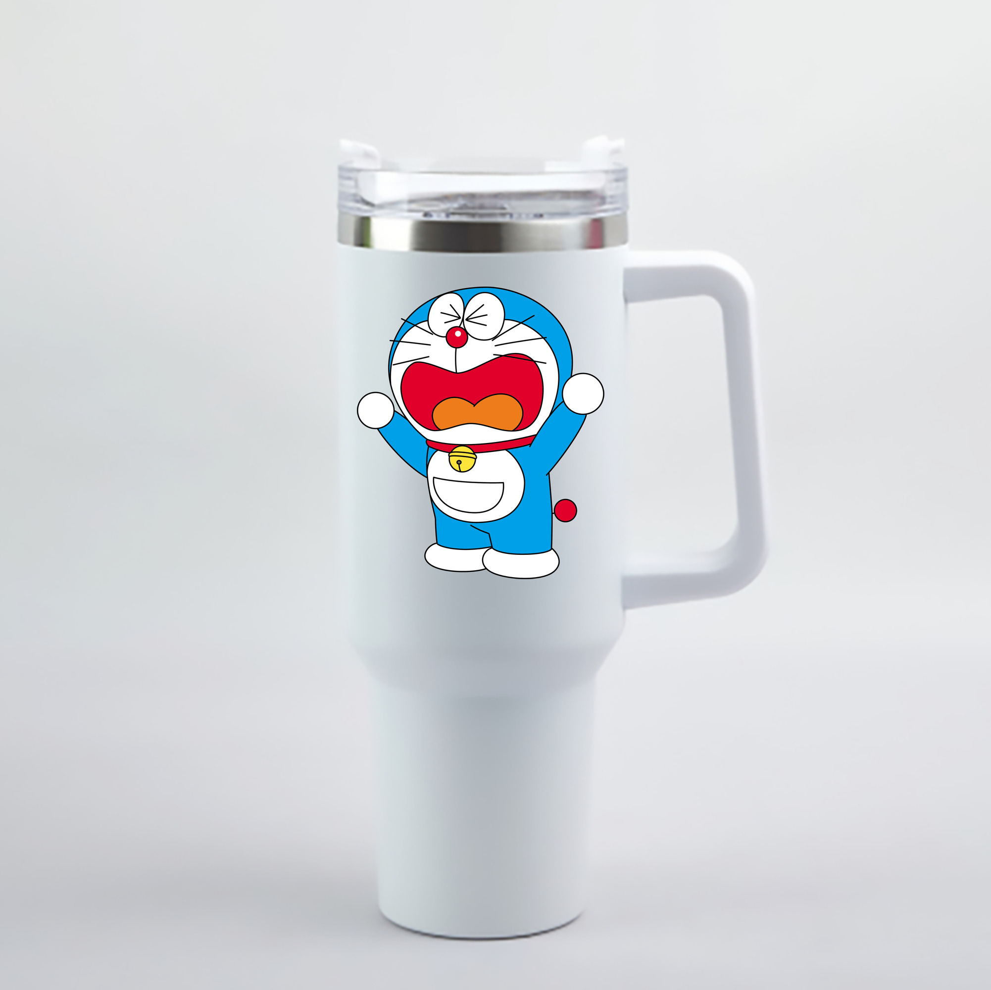 （画像用） ドラえもん Doraemon 1200mL車用タンブラー - クリスタルステッカー（プラスチックストロー付き）