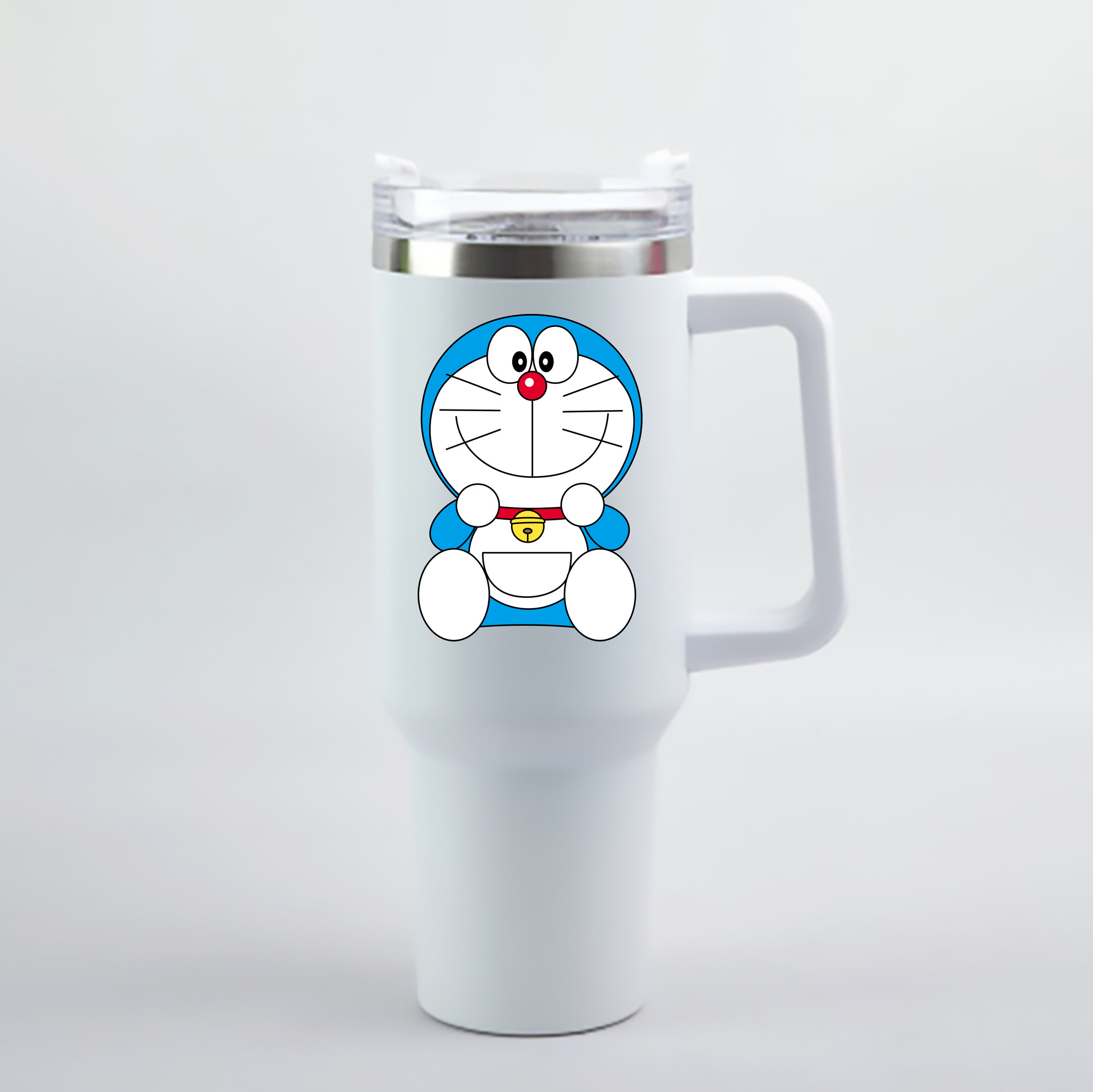 （画像用） ドラえもん Doraemon 1200mL車用タンブラー - クリスタルステッカー（プラスチックストロー付き）